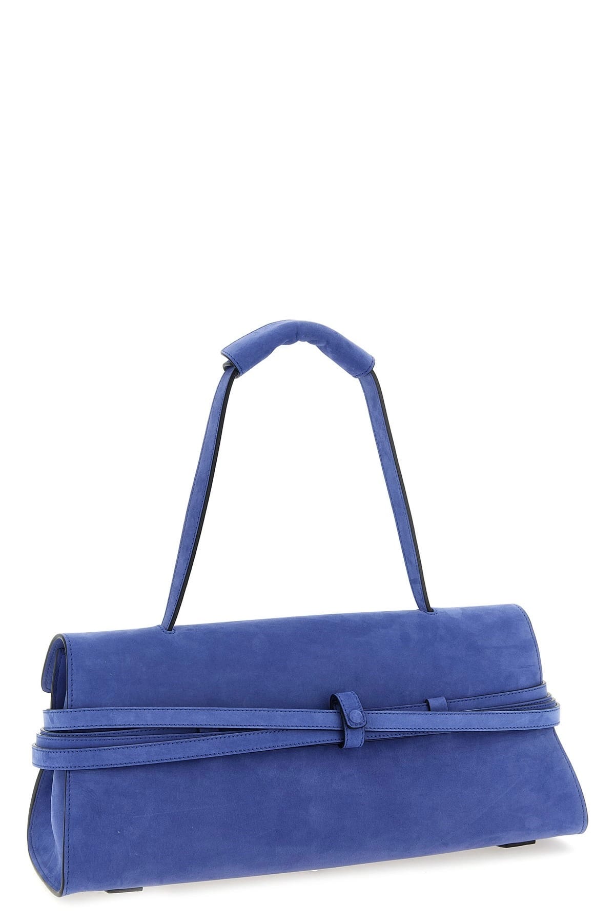 Moschino Moschino Tie Me Suede Shoulder Bag