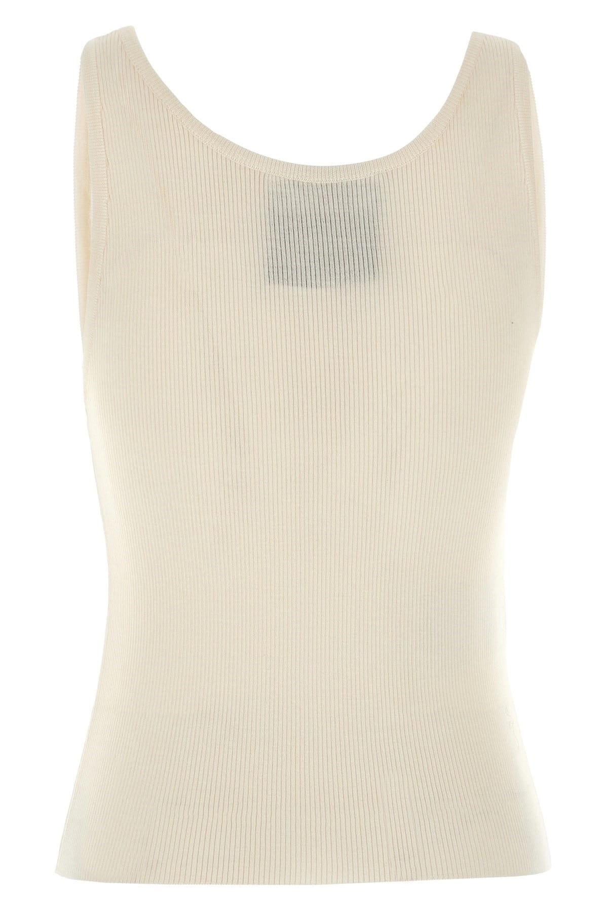 Moschino Moschino White Silk Blend Knit Top