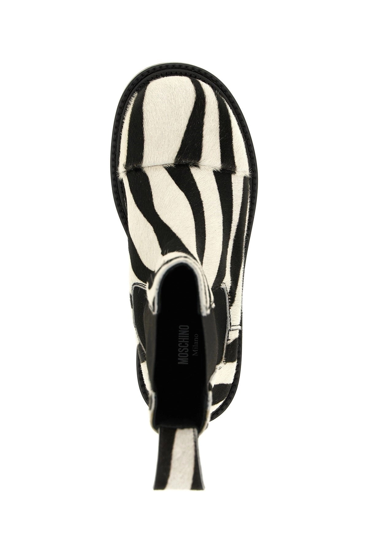 Moschino Zebra Pony Chelsea Ankle Boots