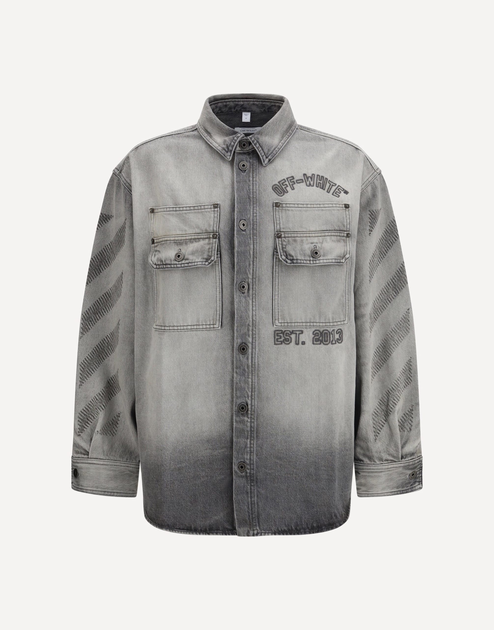 Off-White Diag Military Overshirt In Denim