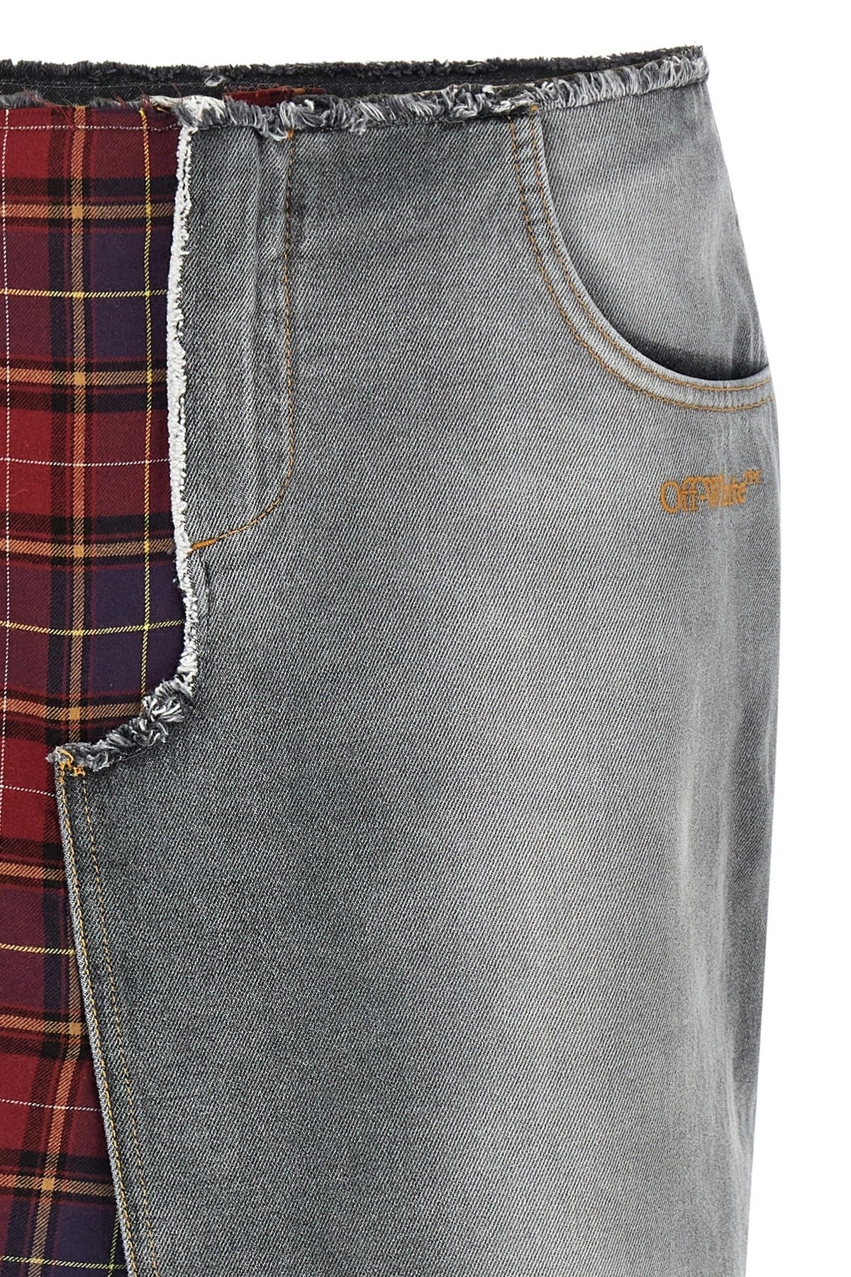 Off-White Patchwork Midi Skirt