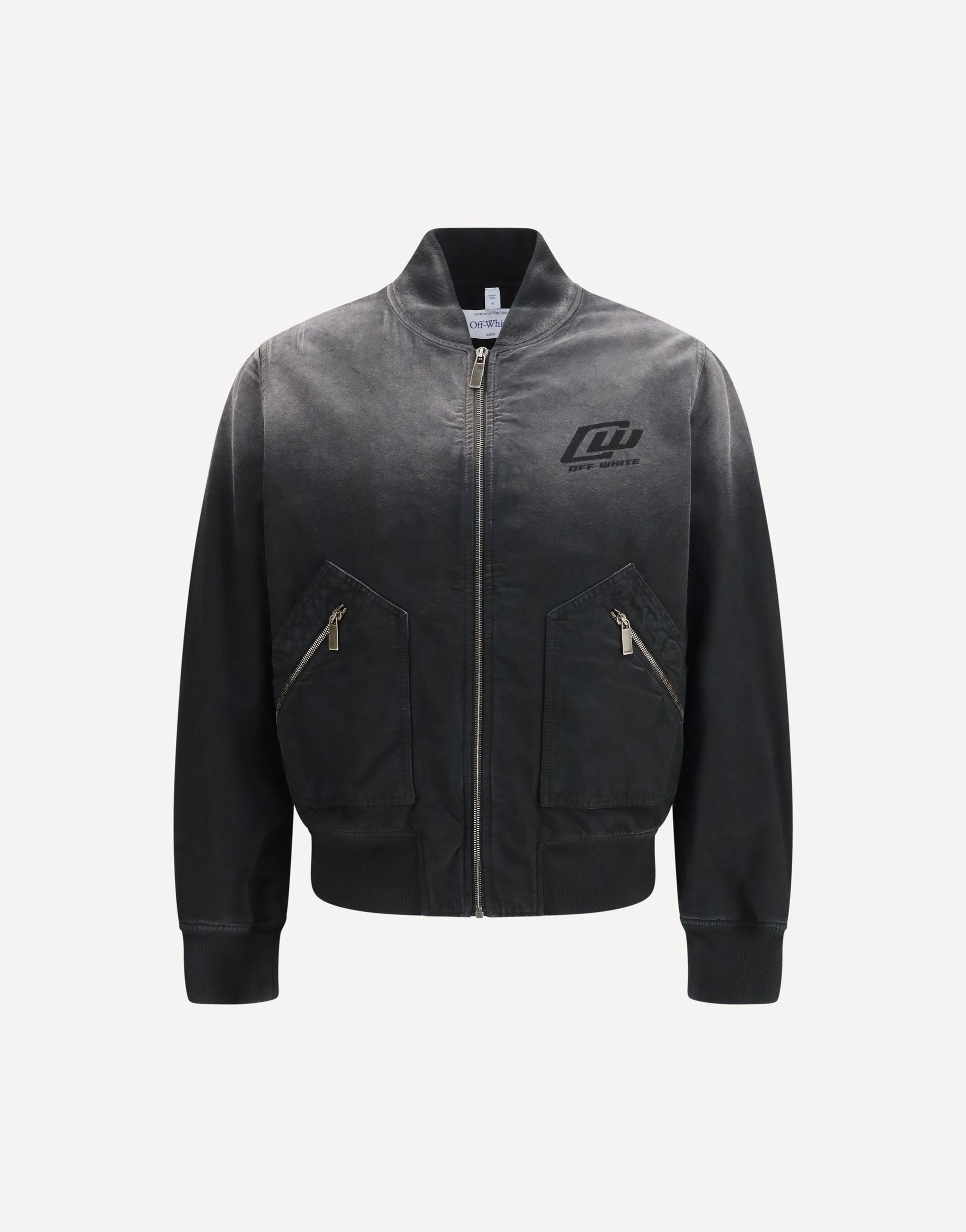 Off-White Washed Denim Bomber Jacket