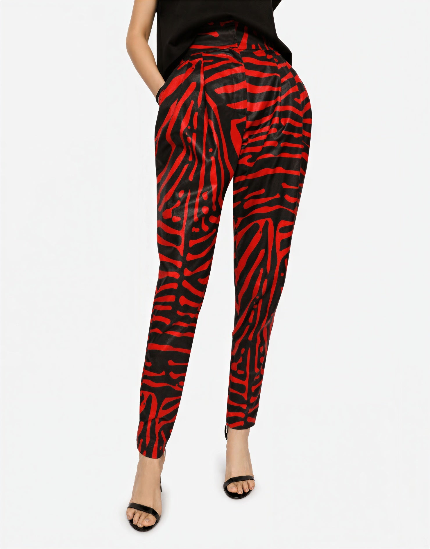 Dolce & Gabbana Zebra Print High Waist Trousers