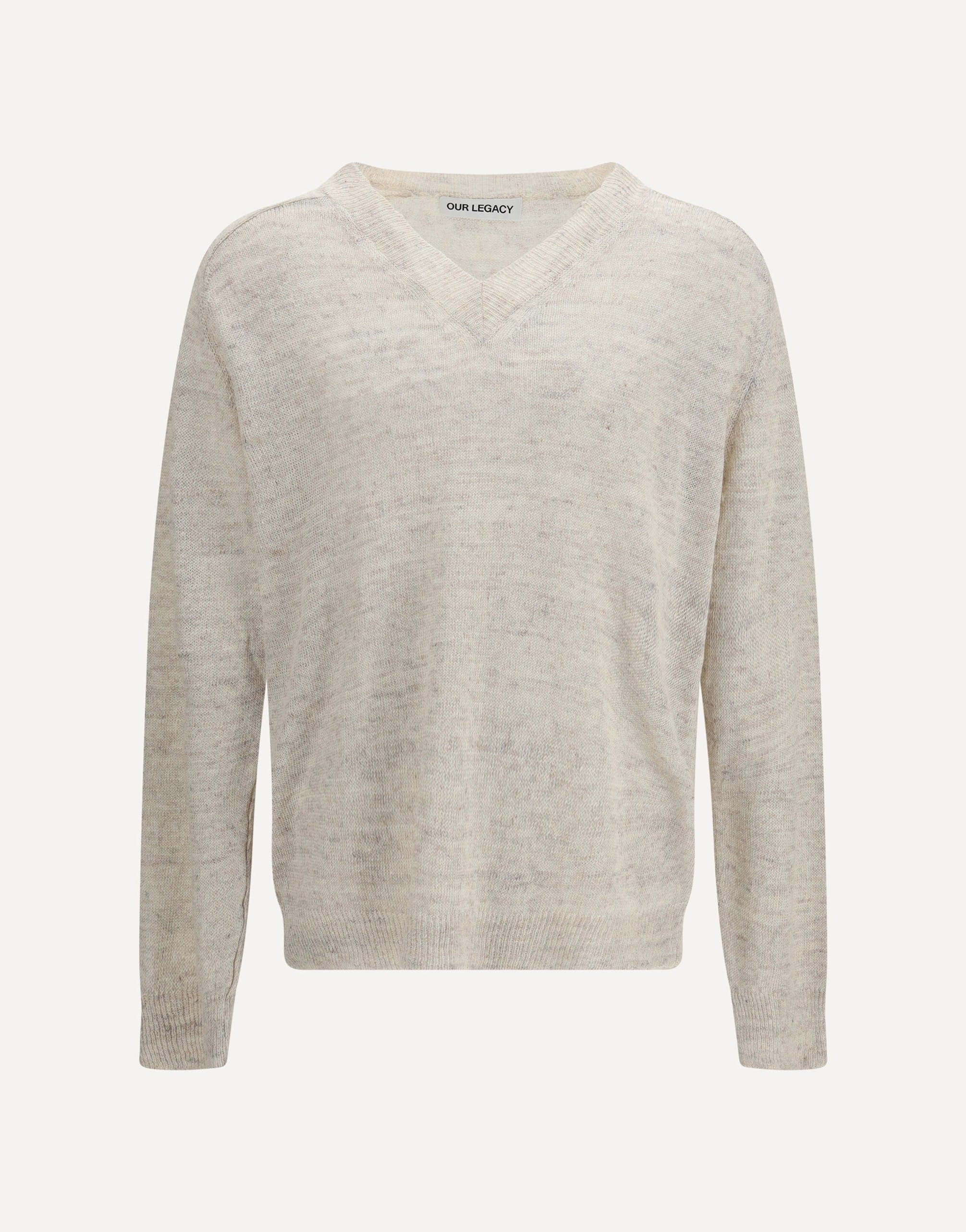 Our Legacy Rue V-Neck Soft Cyclone Linen Sweater