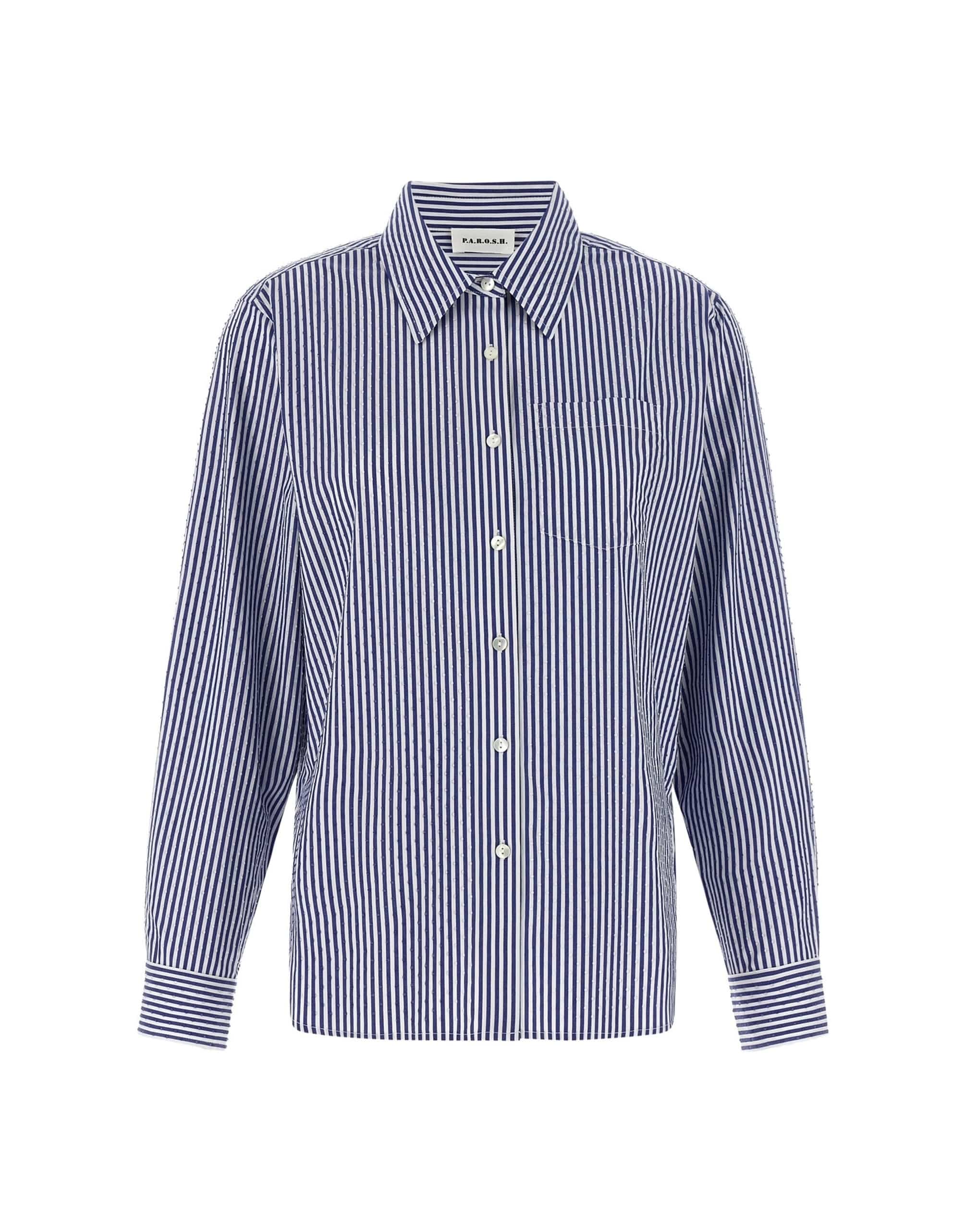 P.A.R.O.S.H. P.A.R.O.S.H. Cashine Striped Rhinestone Shirt