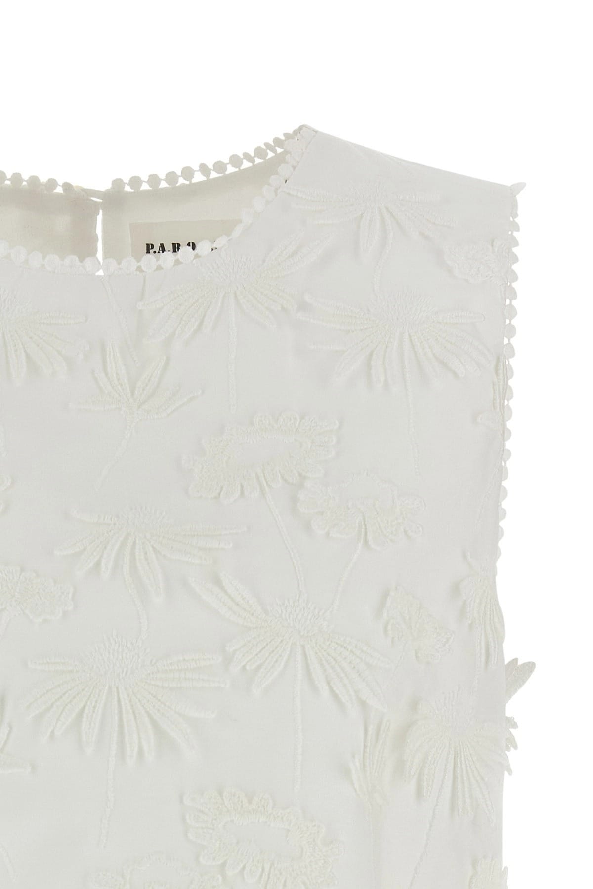 P.A.R.O.S.H. P.A.R.O.S.H. Cubo26 Embroidered Cotton Blouse