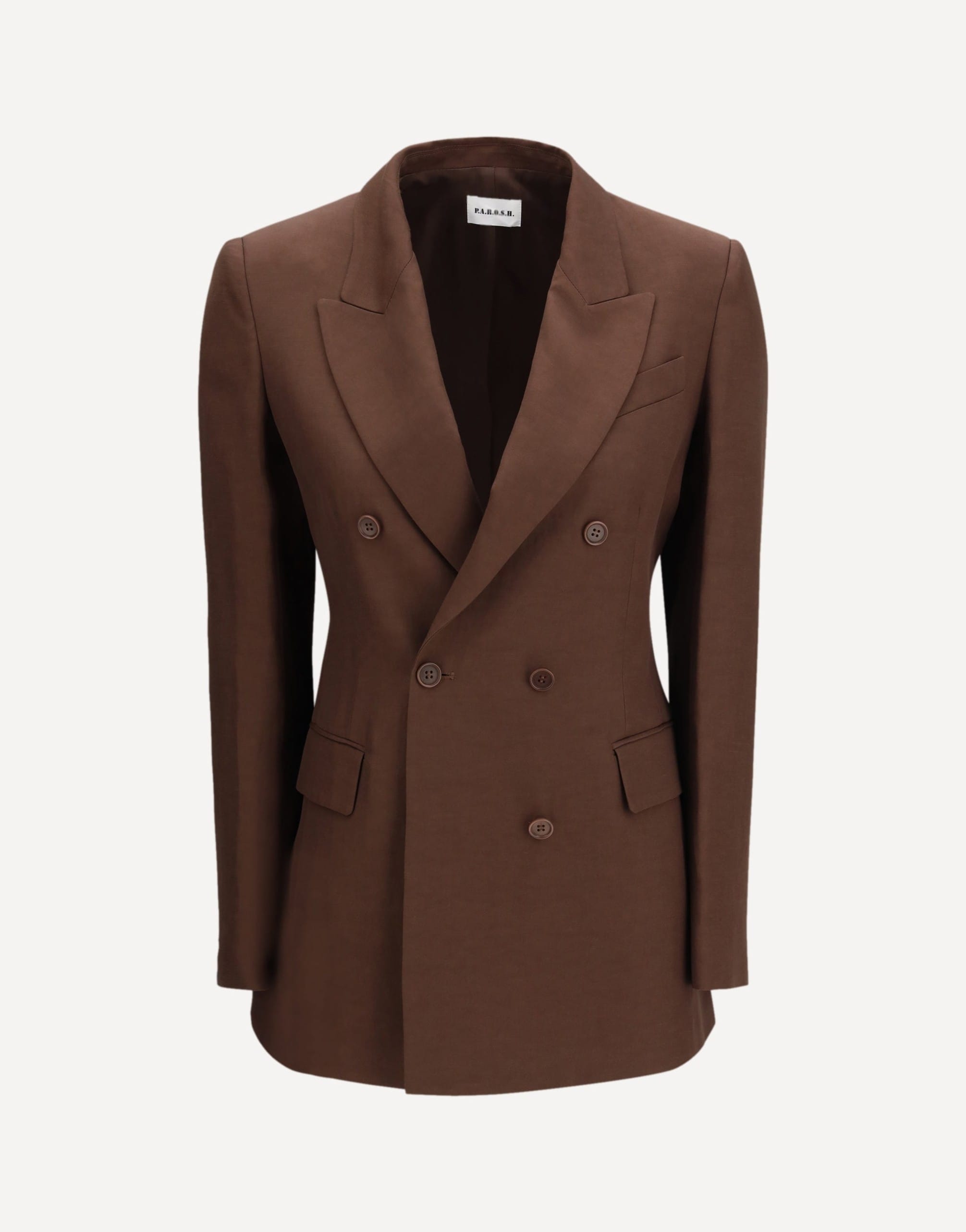 P.A.R.O.S.H. Double-Breasted Blazer In Ribbed Fabric