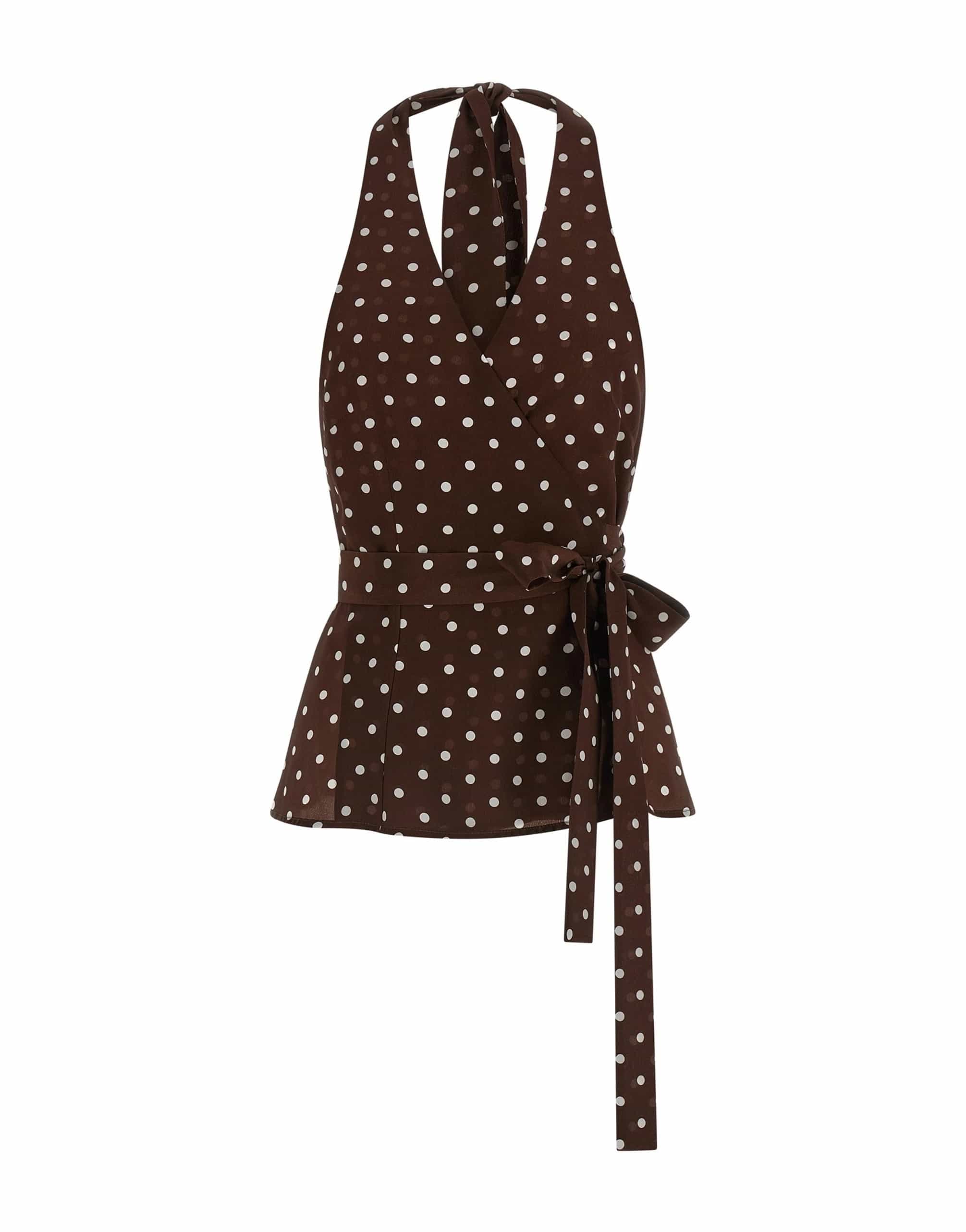 P.A.R.O.S.H. P.A.R.O.S.H. Sbillo Silk Polka Dot Top