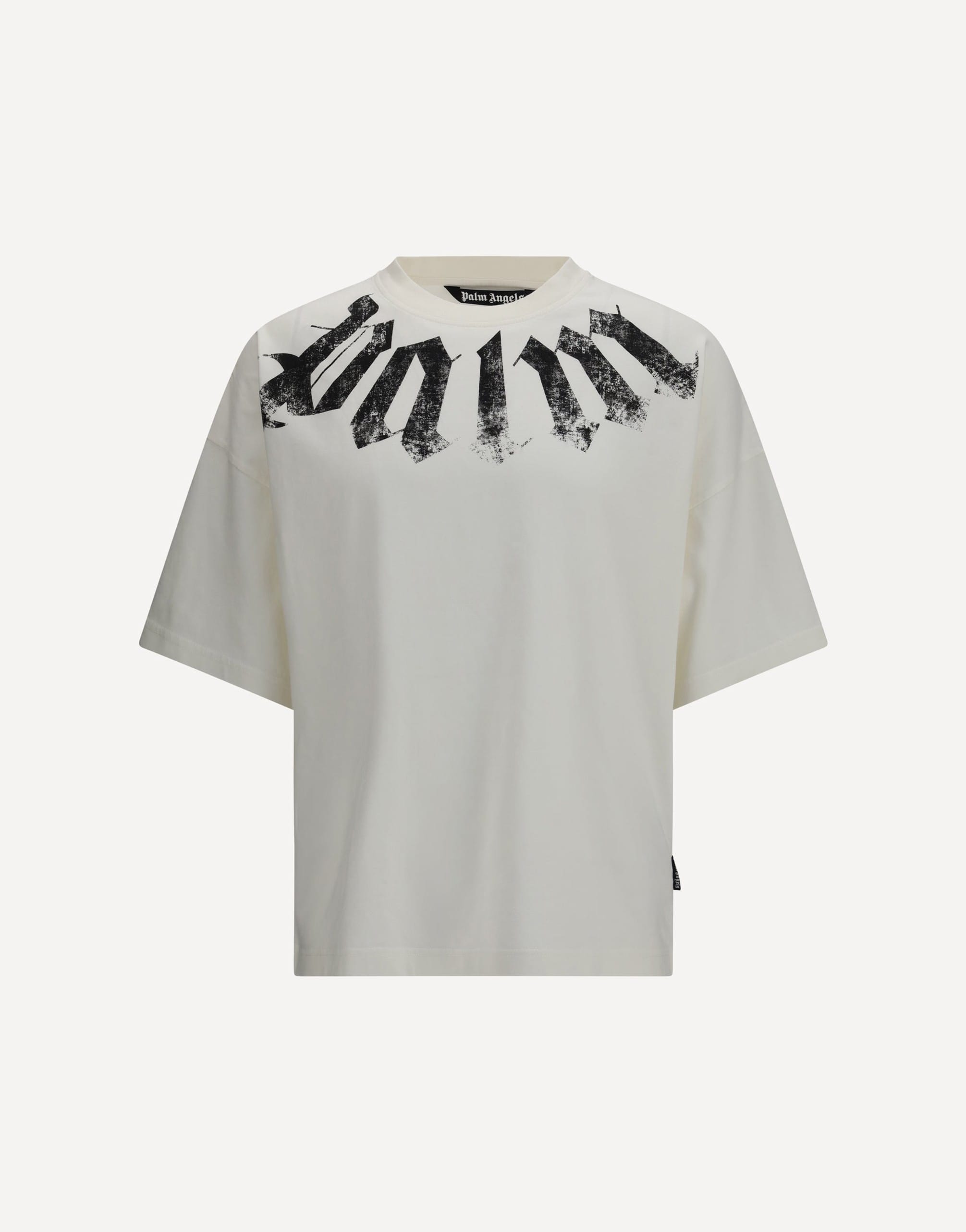Palm Angels Big Neck Logo Distressed T-Shirt