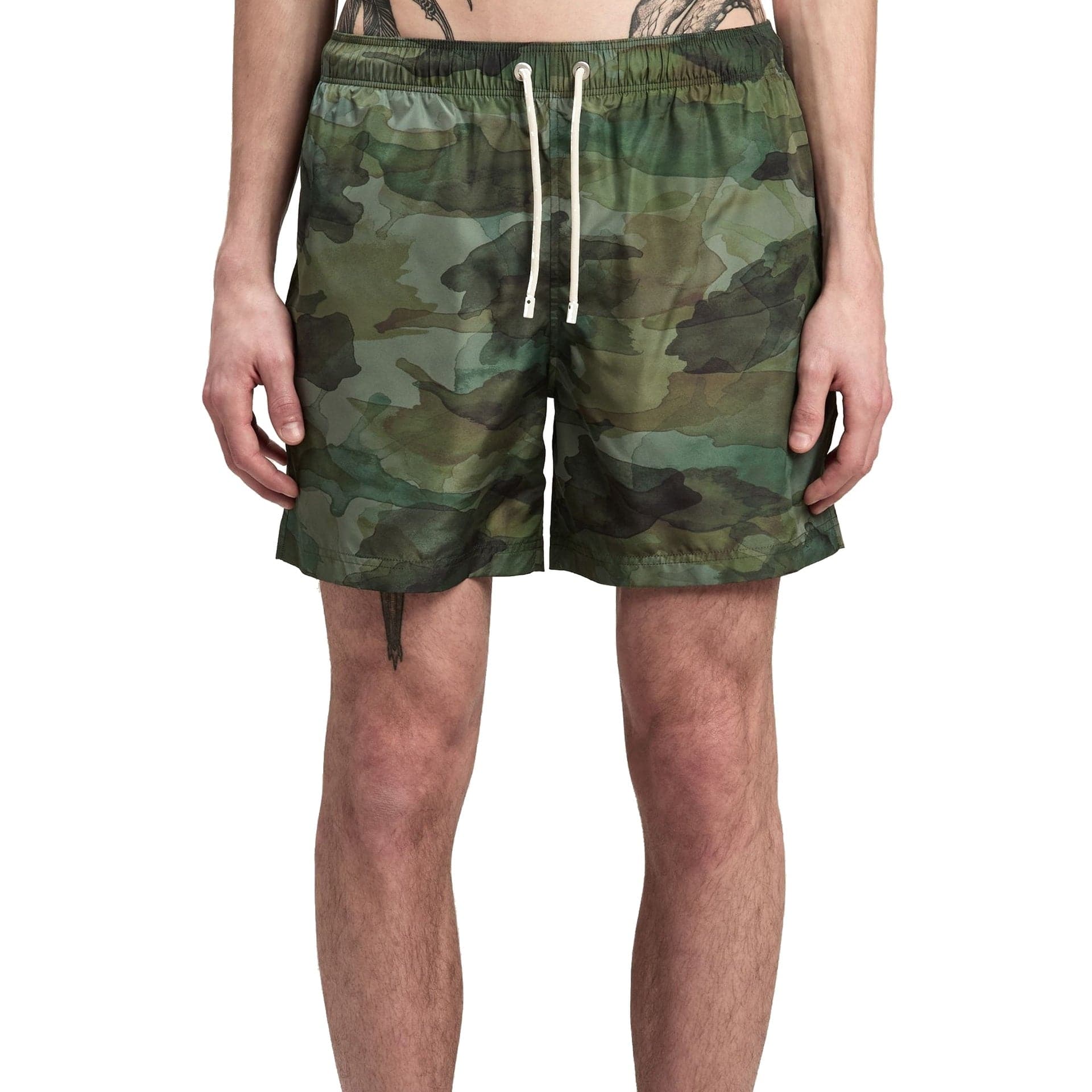 Palm Angels Camouflage Swim Shorts With Logo
