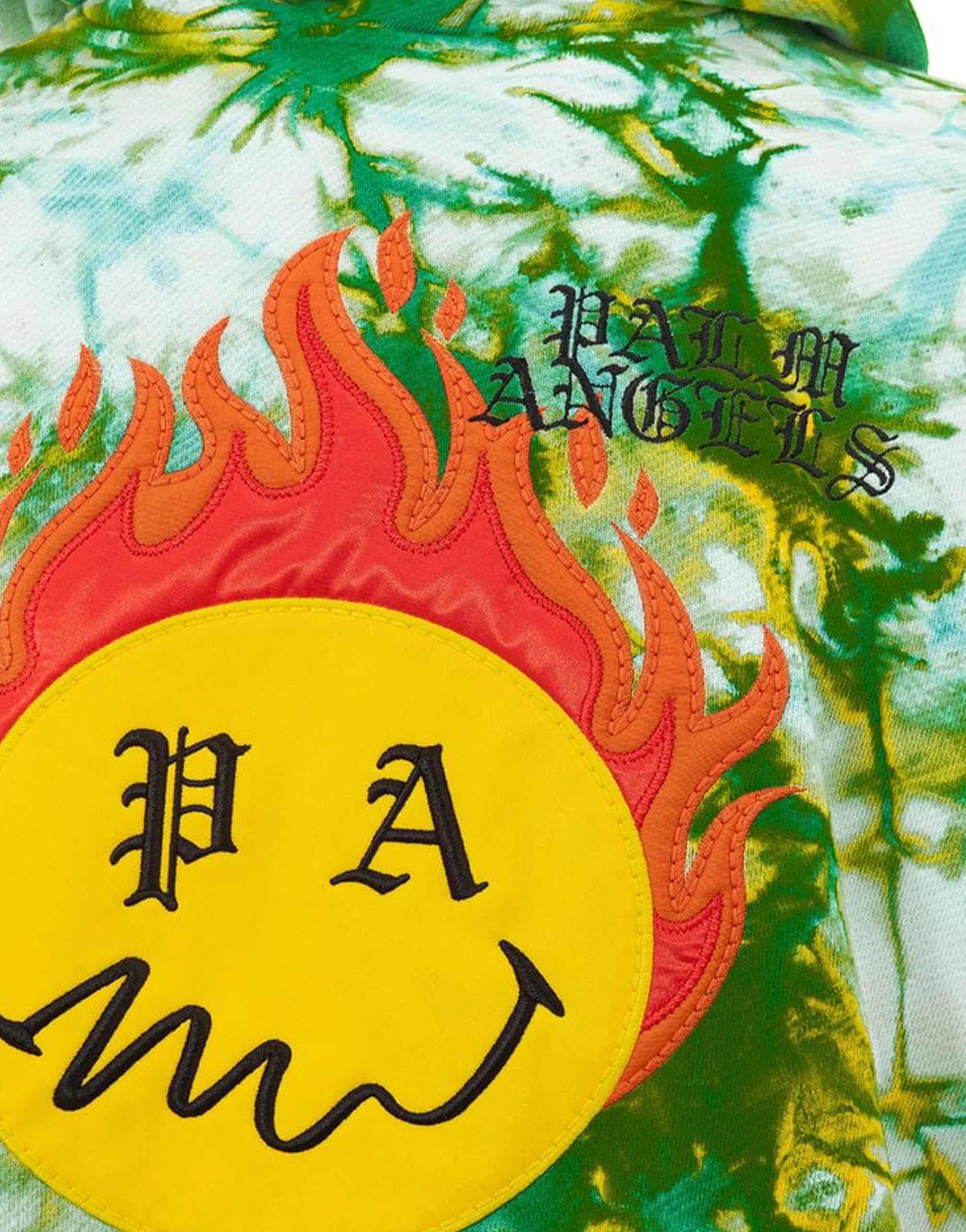 Palm Angels Sweat à capuche tie-dye brodé - alternate view