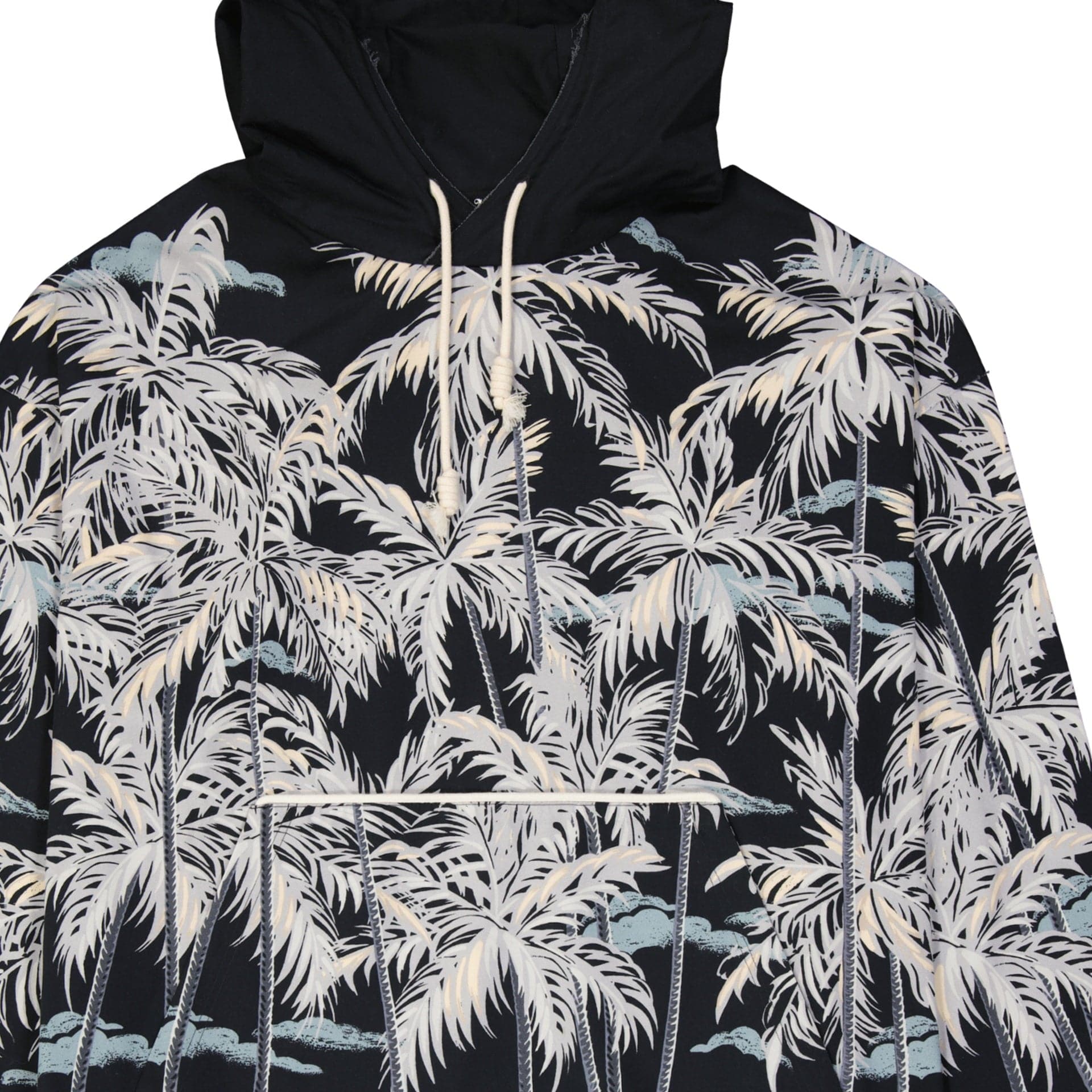 Palm Angels Printed Hooded Cotton Shirt