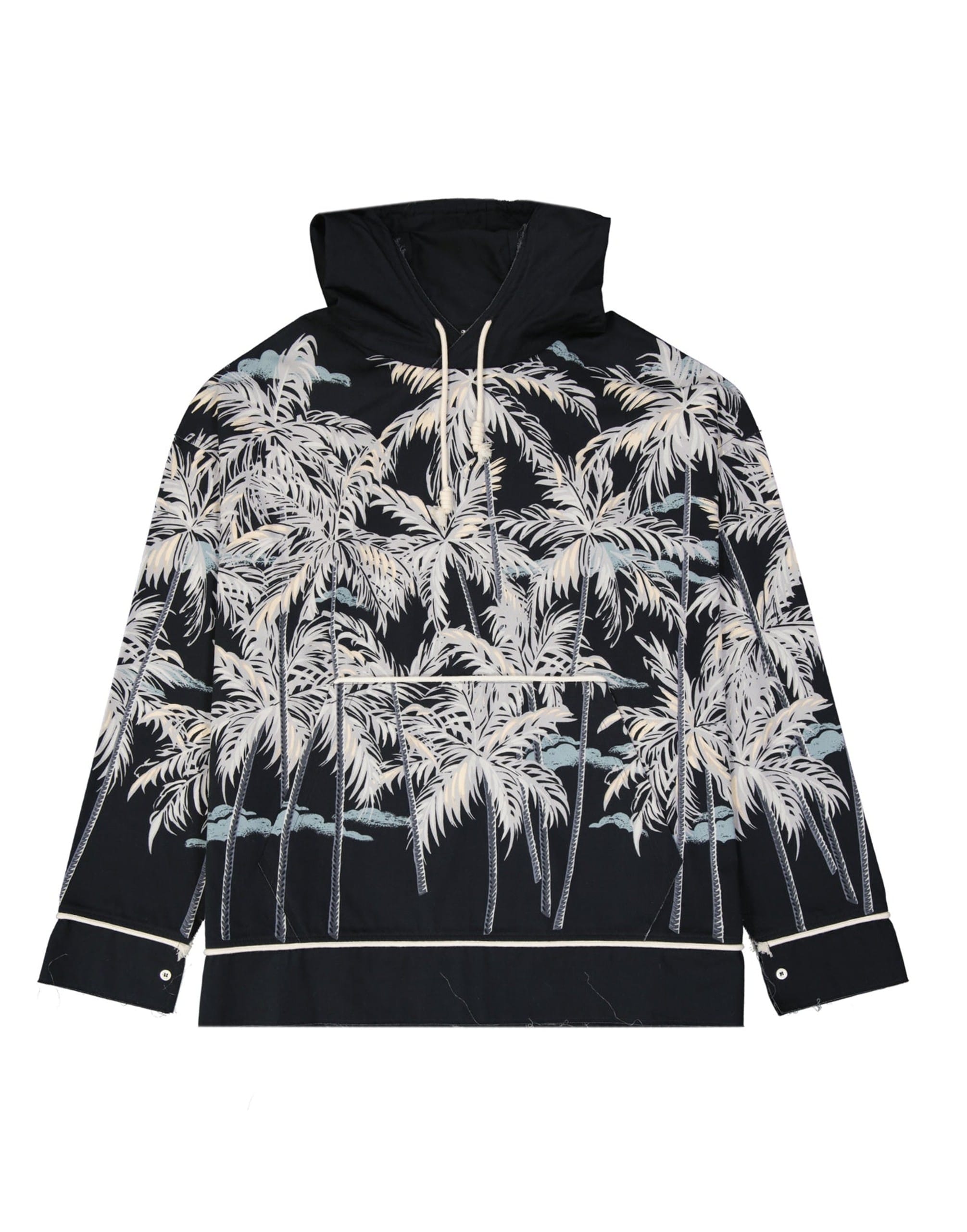 Palm Angels Printed Hooded Cotton Shirt