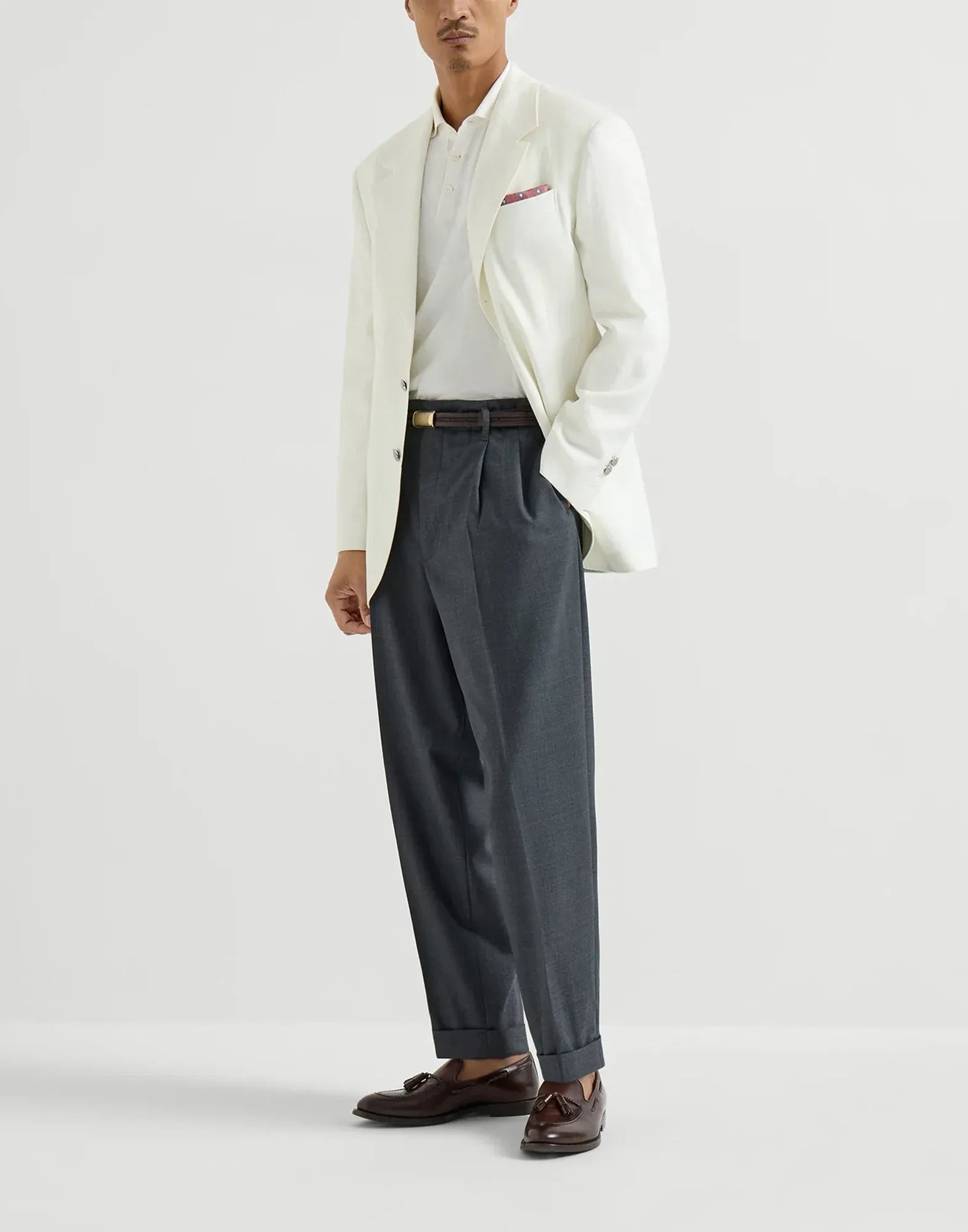 Brunello Cucinelli Panama Cotton Knit Polo Shirt