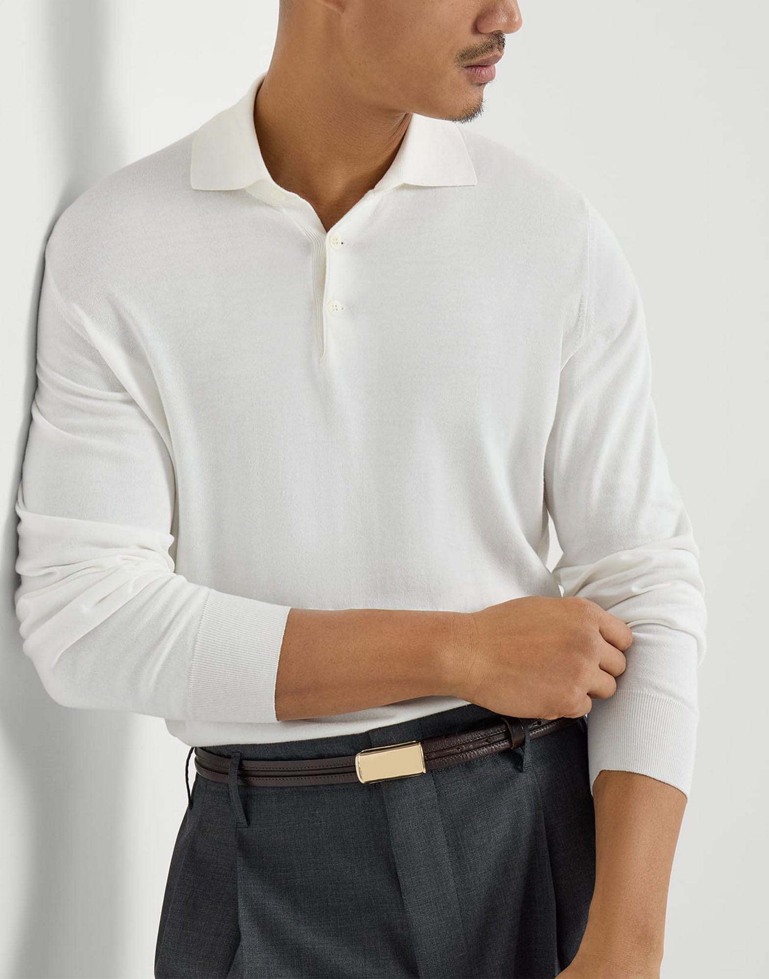 Brunello Cucinelli Panama Cotton Knit Polo Shirt