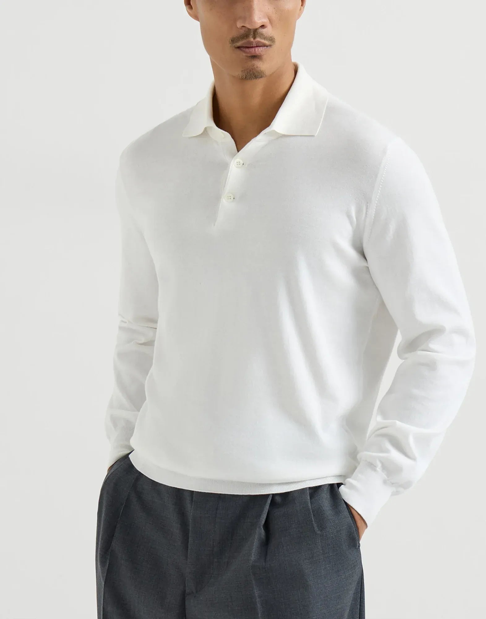 Brunello Cucinelli Panama Cotton Knit Polo Shirt