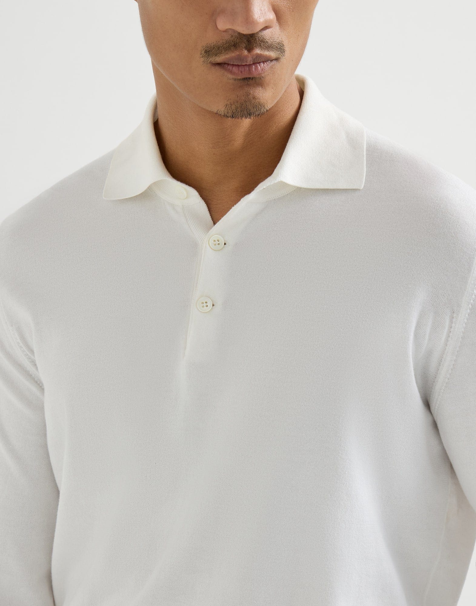 Brunello Cucinelli Panama Cotton Knit Polo Shirt