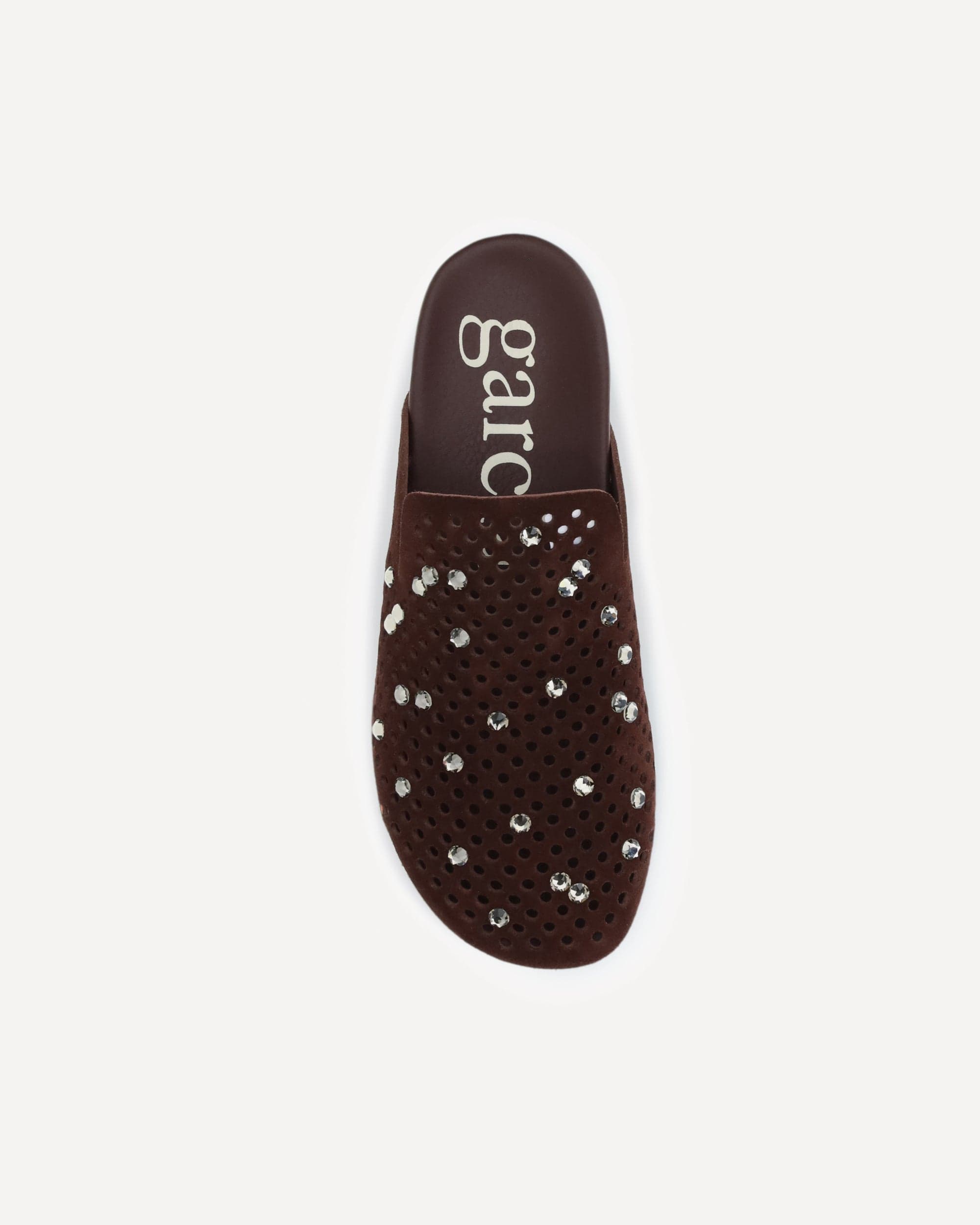 Pedro García Braidy Suede Rhinestone Mules