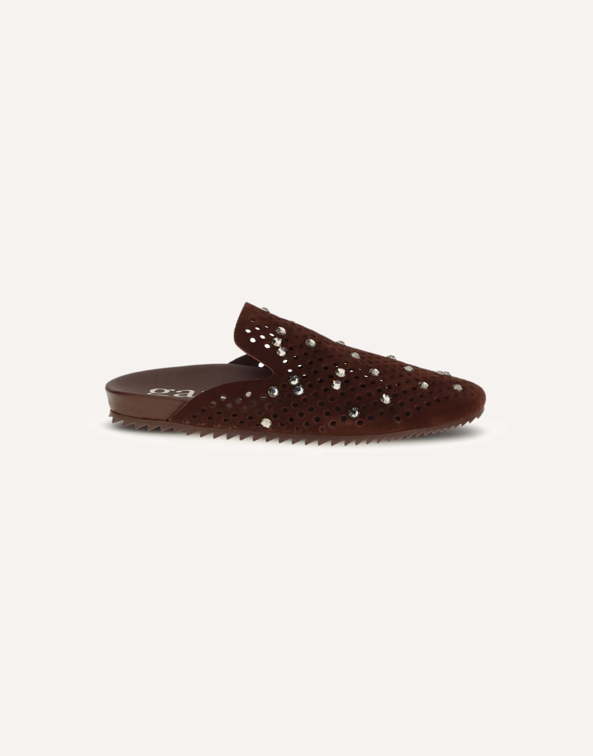 Pedro García Braidy Suede Rhinestone Mules