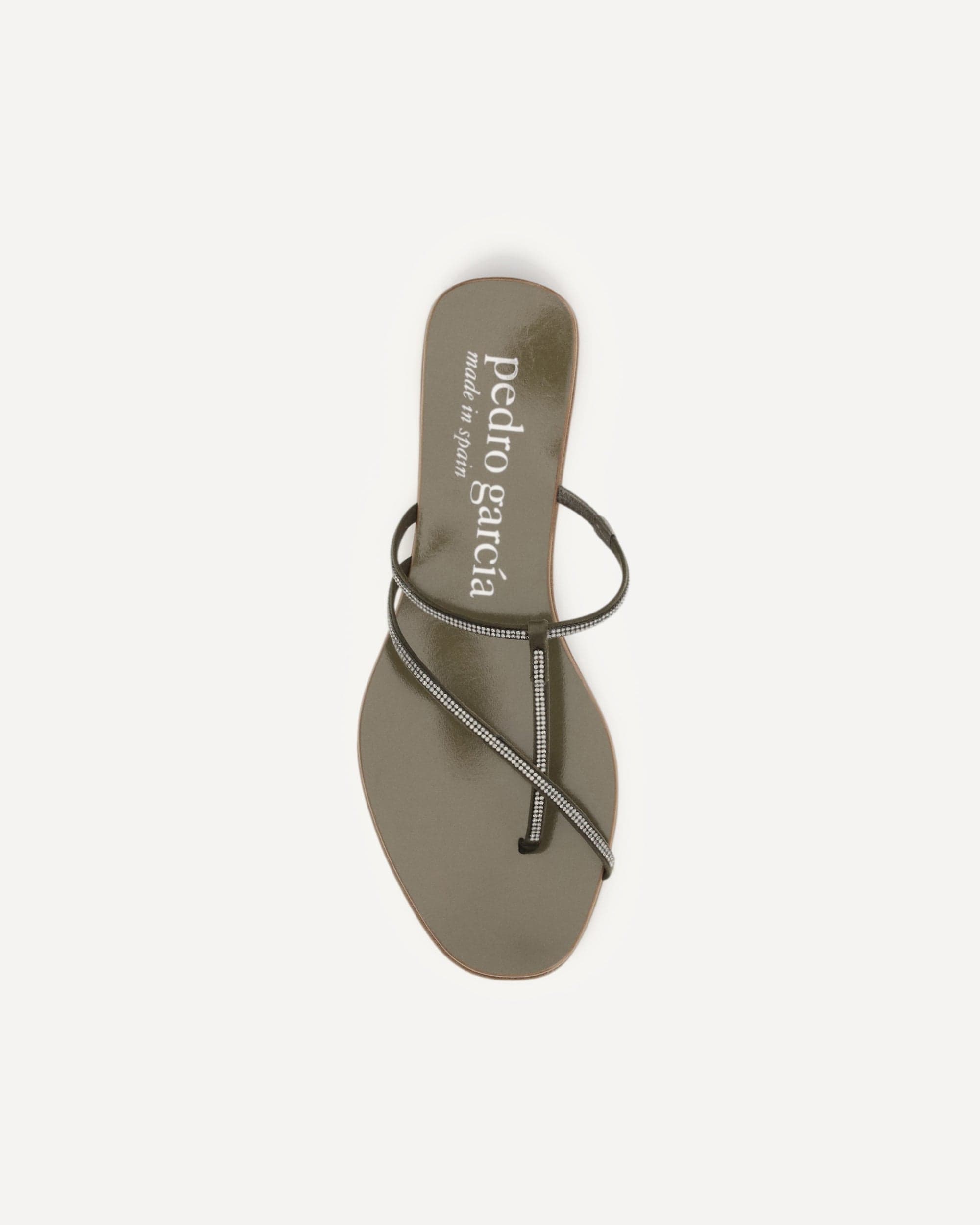 Pedro García Rhinestone Satin Flip-Flop Sandals