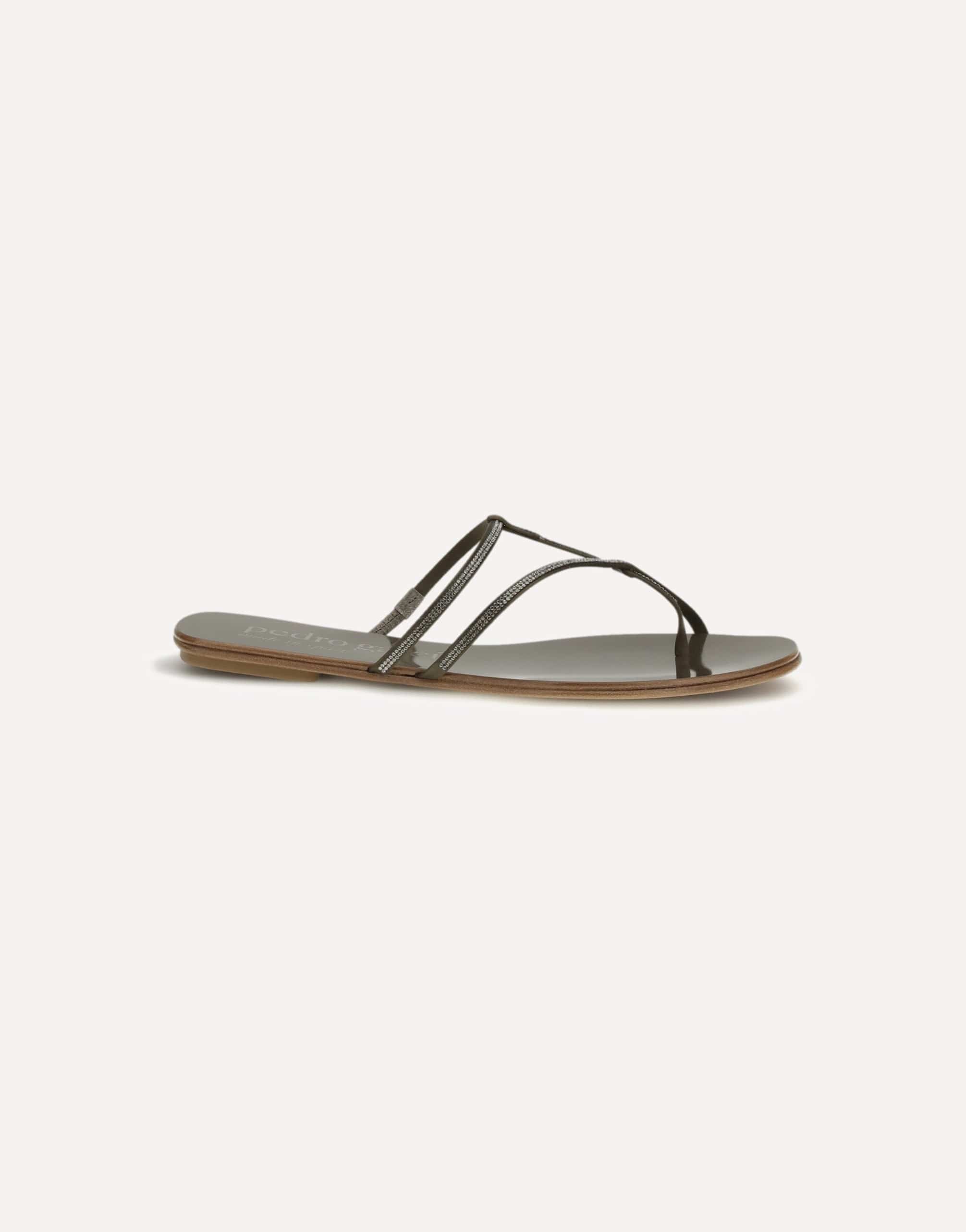 Pedro García Rhinestone Satin Flip-Flop Sandals