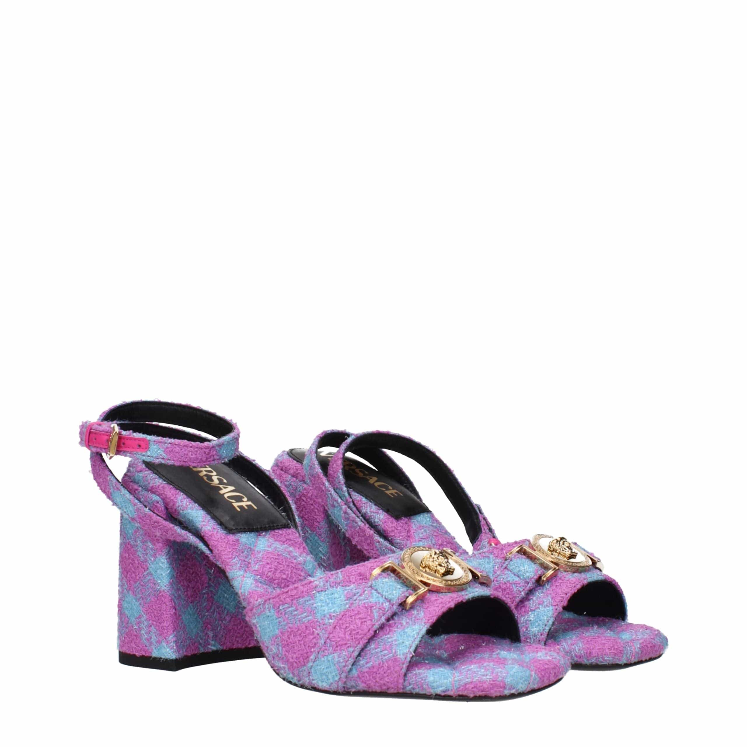 Versace Pink Fabric Platforms