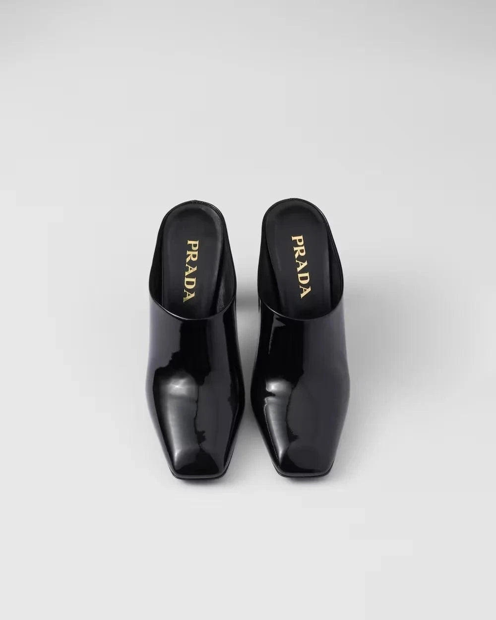 Prada 85mm Patent Leather Mules