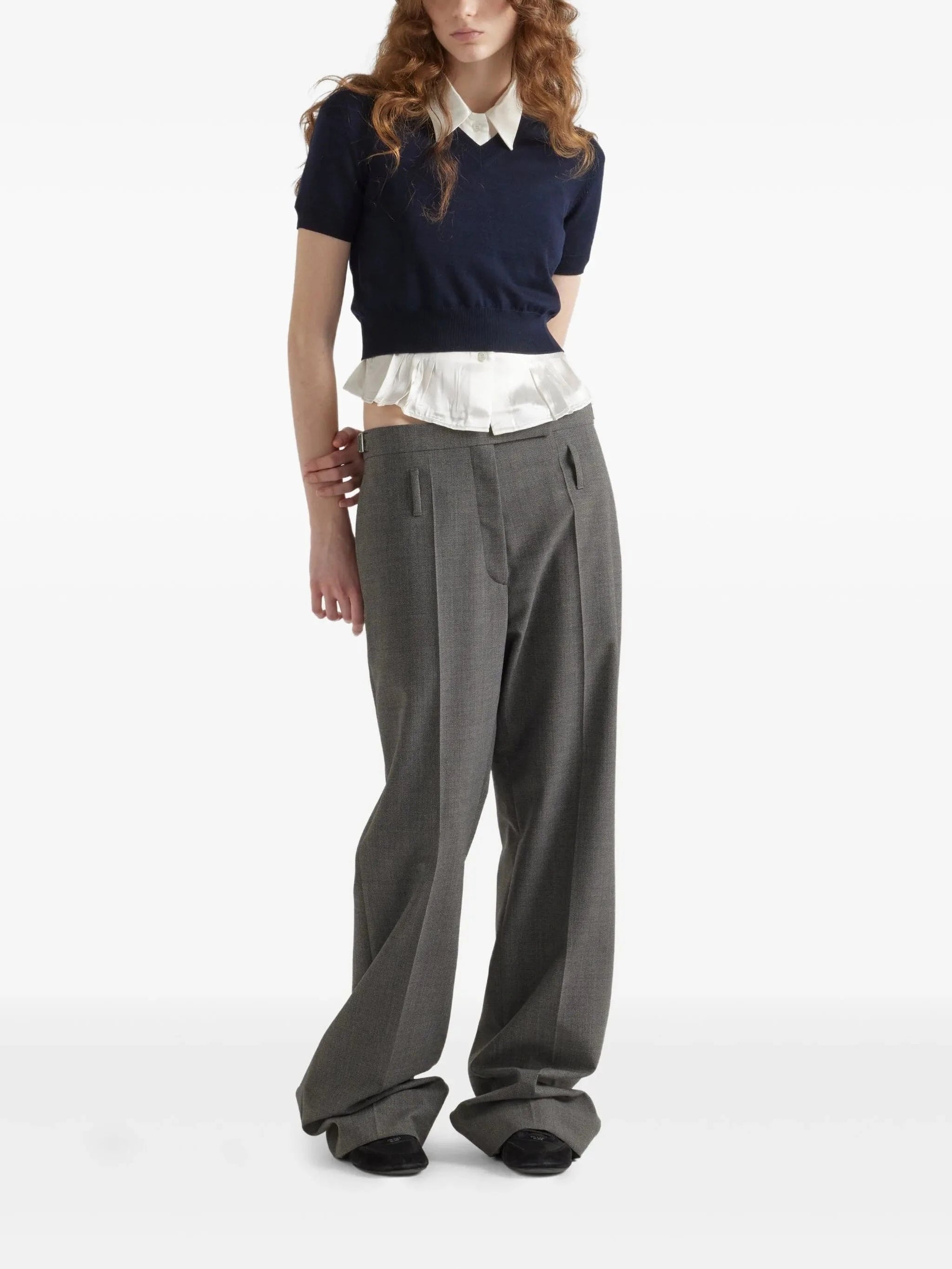 Prada Belted Tailored Trousers