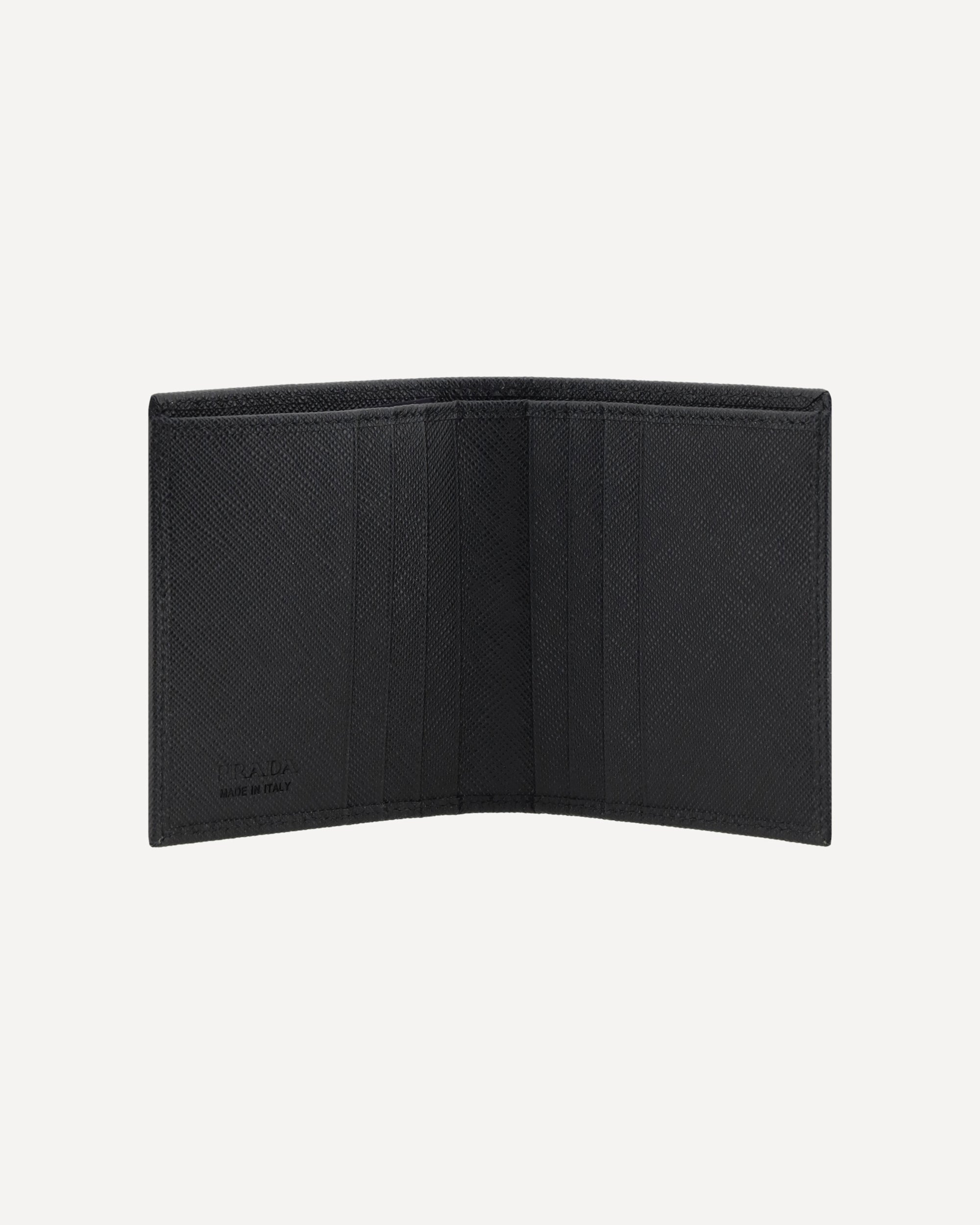 Prada Bifold Wallet With Triangular Plaque