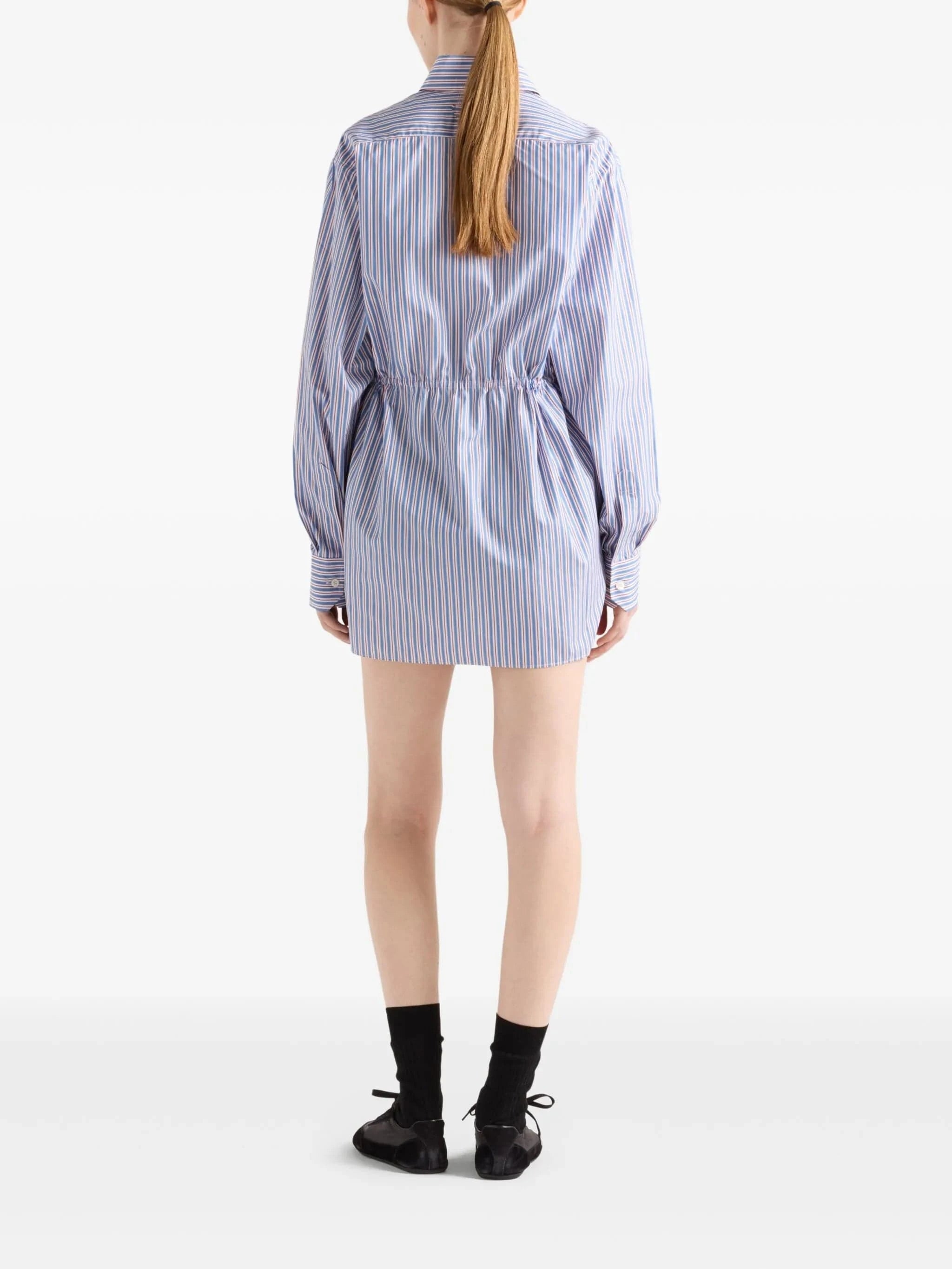 Prada Blue Striped poplin shirt
