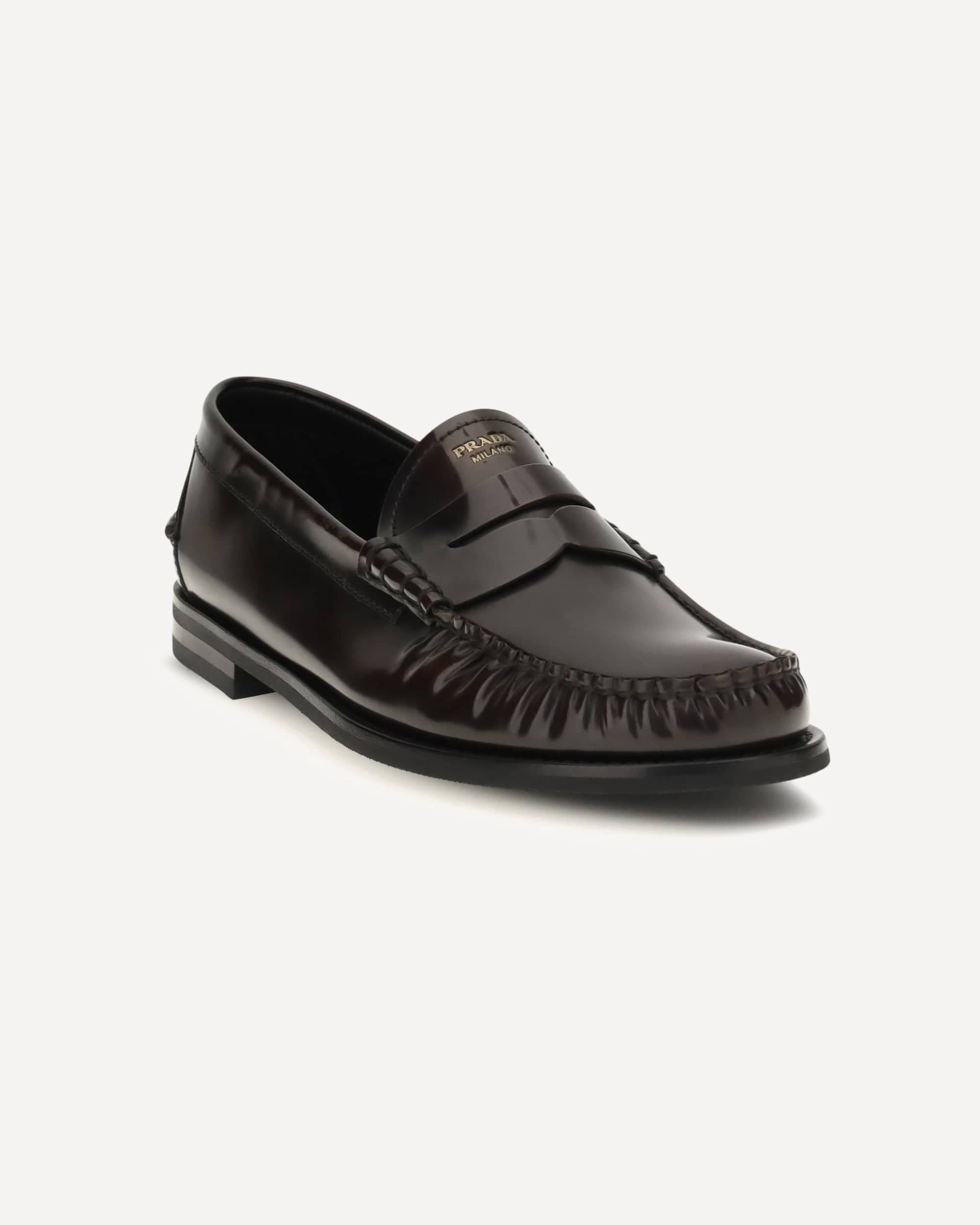Prada Prada Brushed Leather Loafers