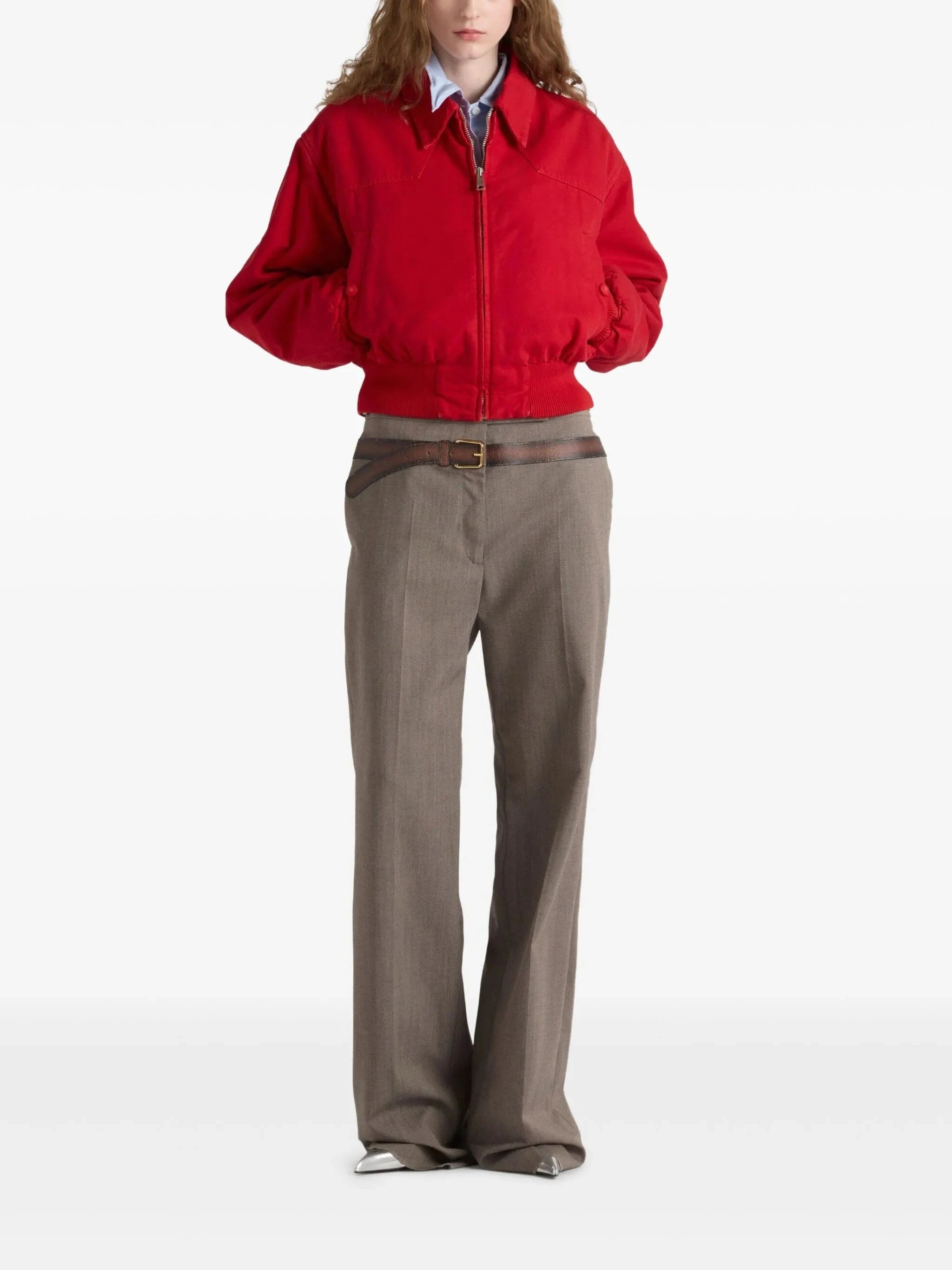 Prada Canvas Denim Bomber Jacket