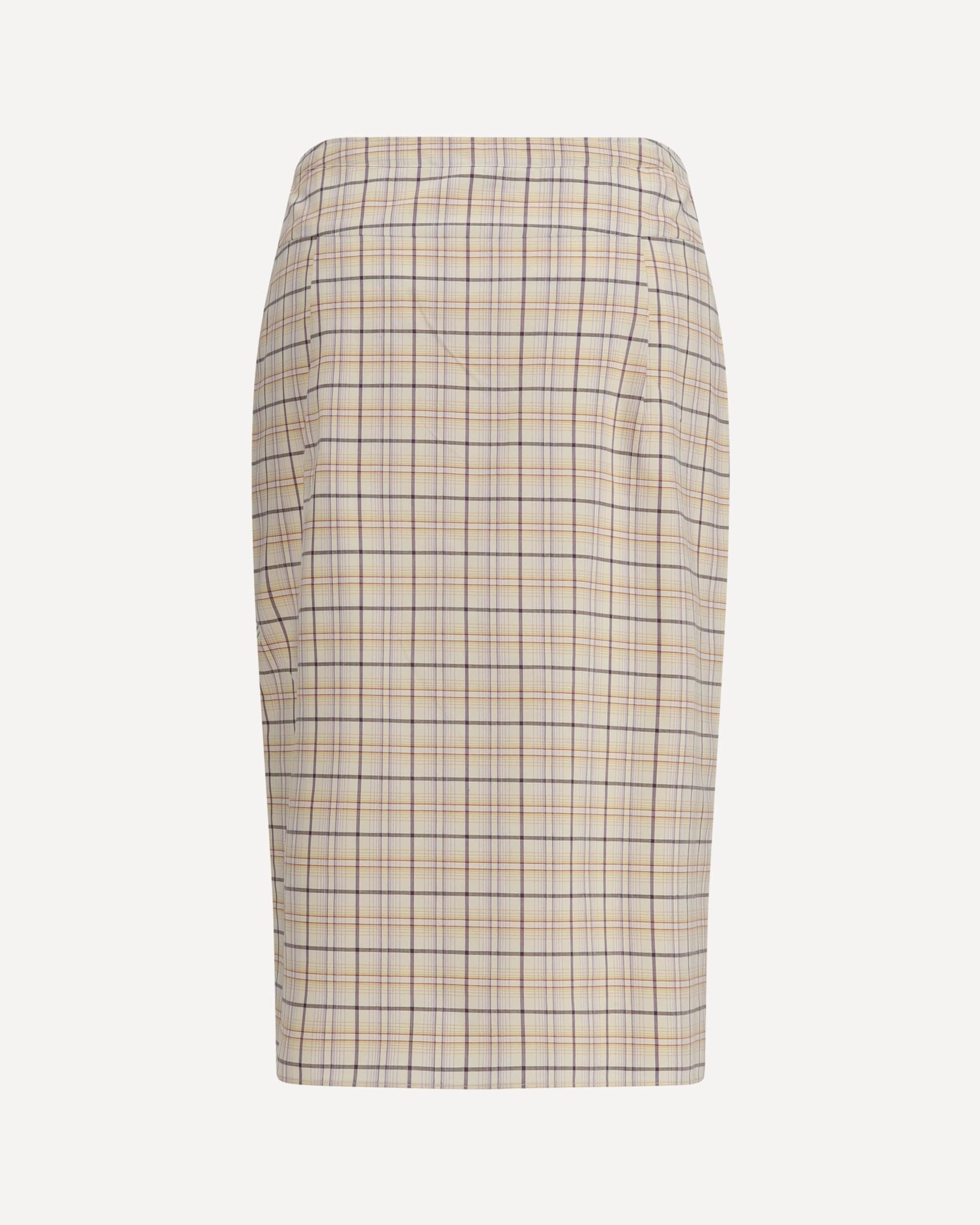 Prada Checked Cotton Poplin Pencil Skirt