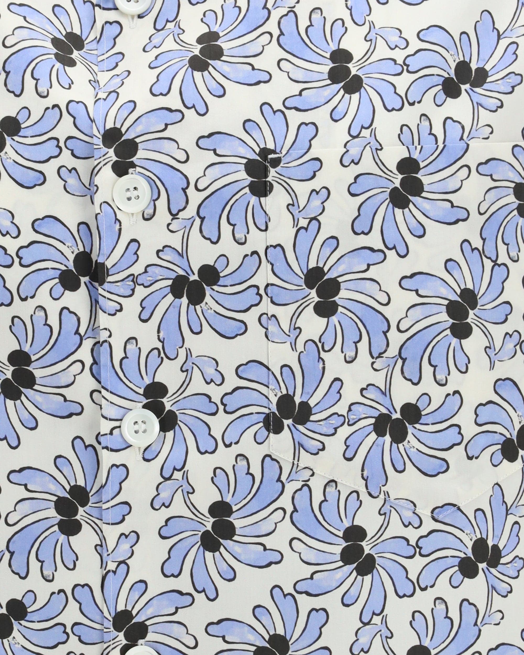Prada Cotton Floral Print Short Sleeve Shirt