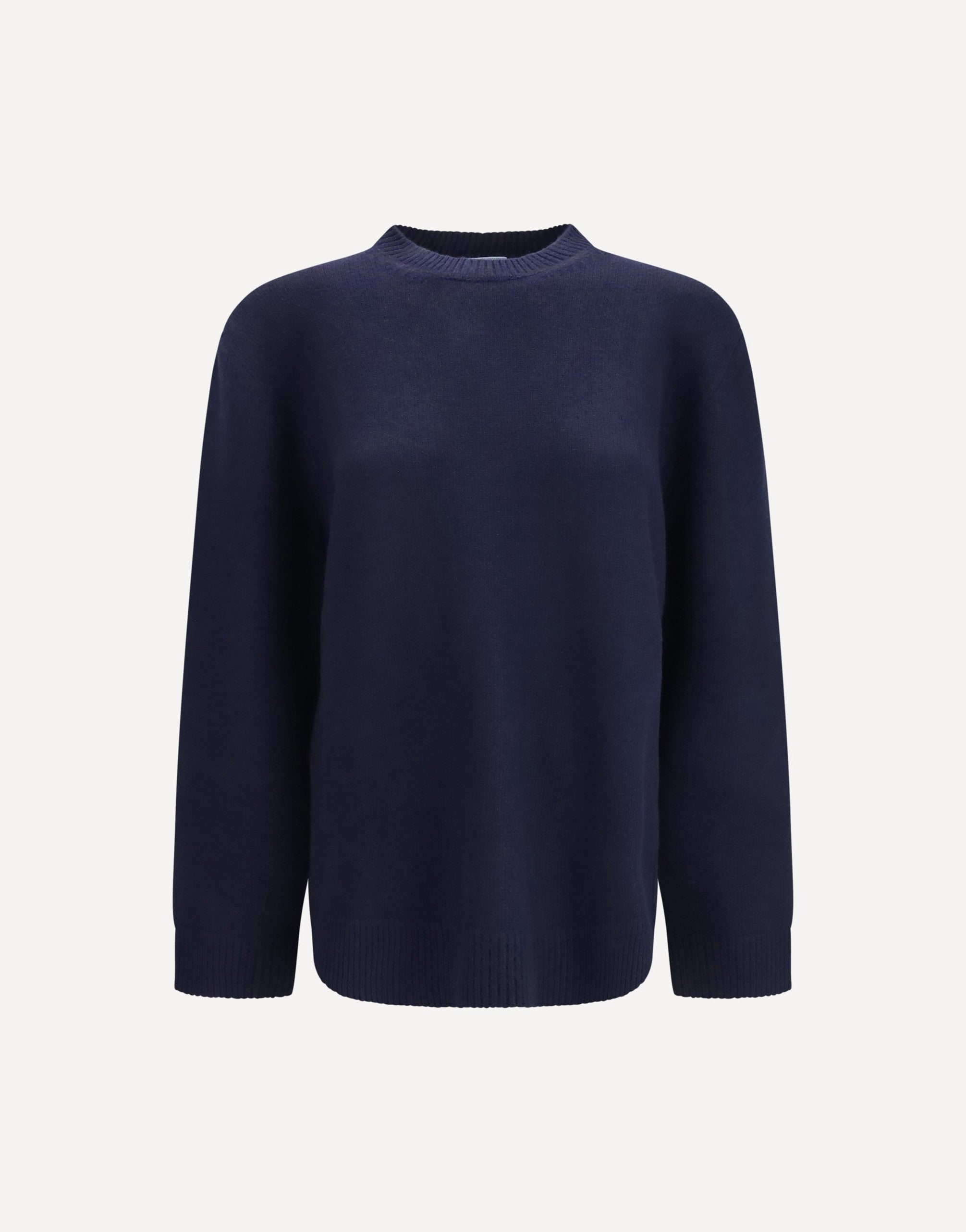 Prada Crewneck Sweater With Suede Elbow Patches