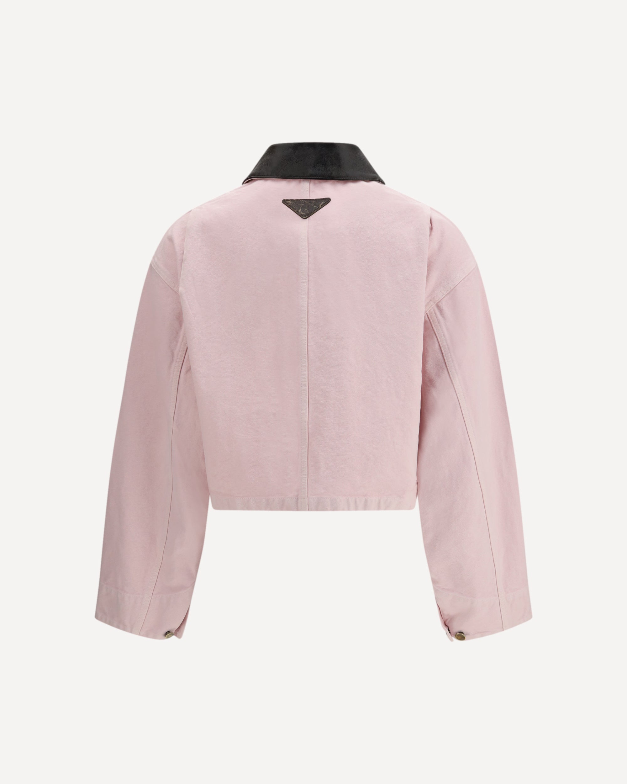 Prada Denim Jacket With Leather Collar
