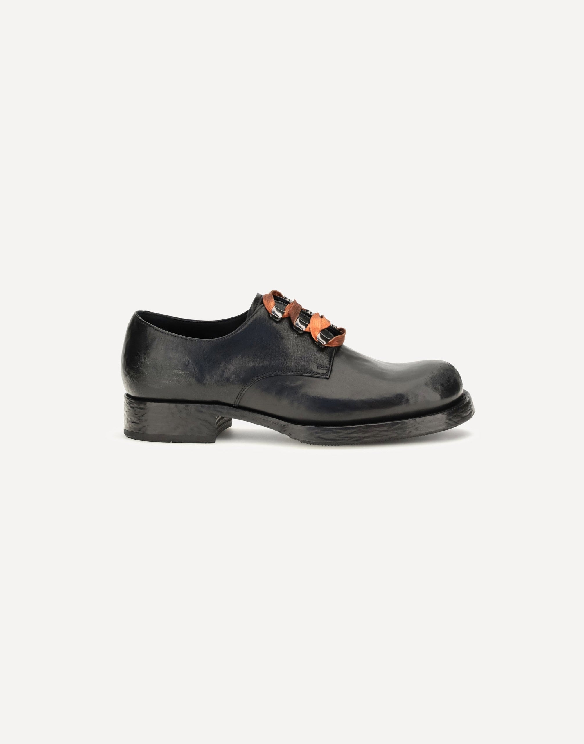 Prada Distressed Leather Lace-Up Shoes