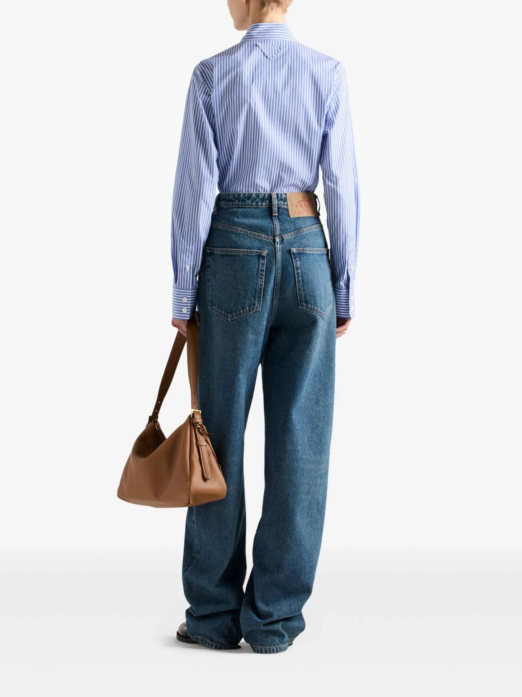 Prada Embroidered Stripe Shirt