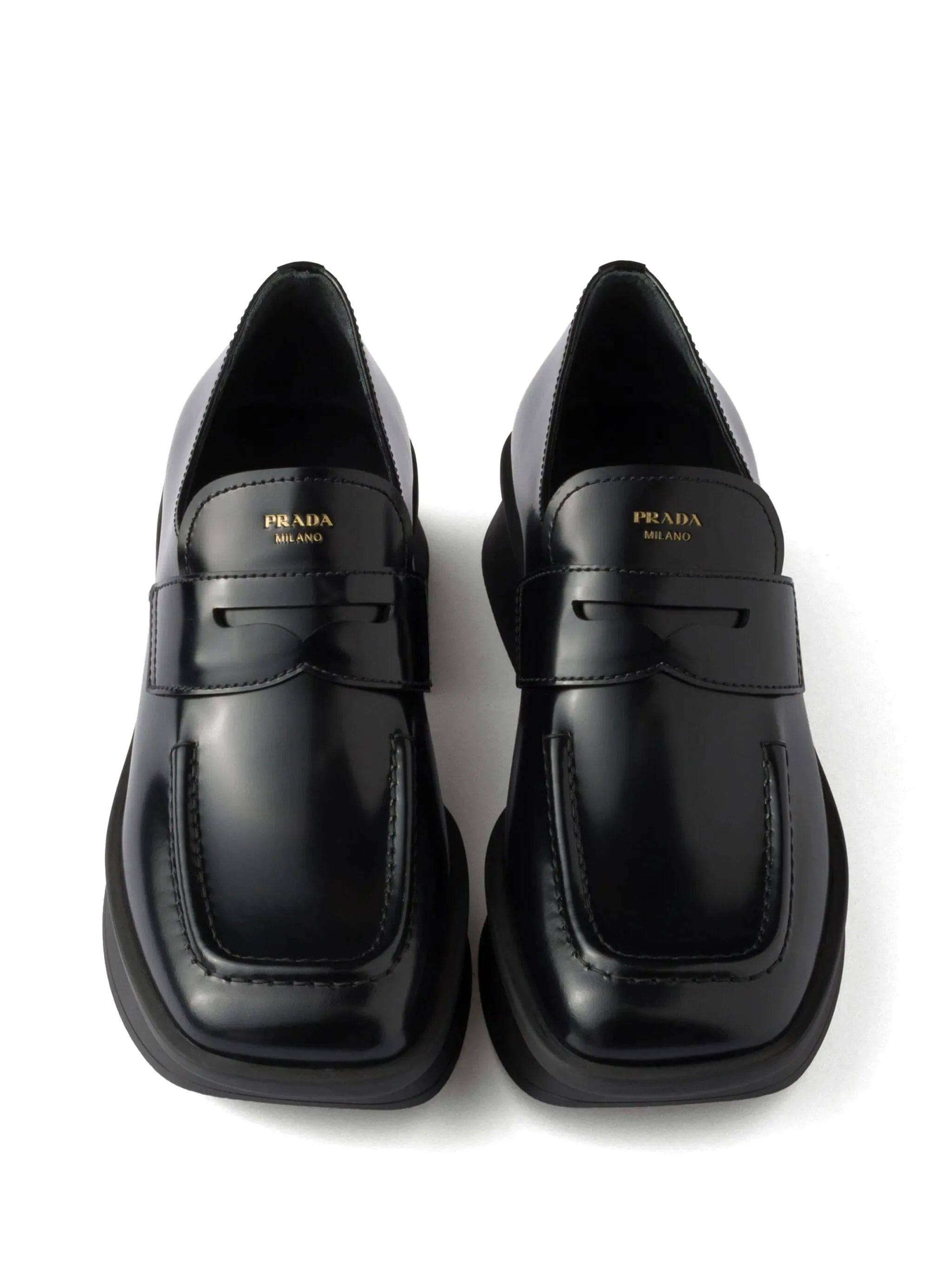Prada Equal Brushed Leather Loafers