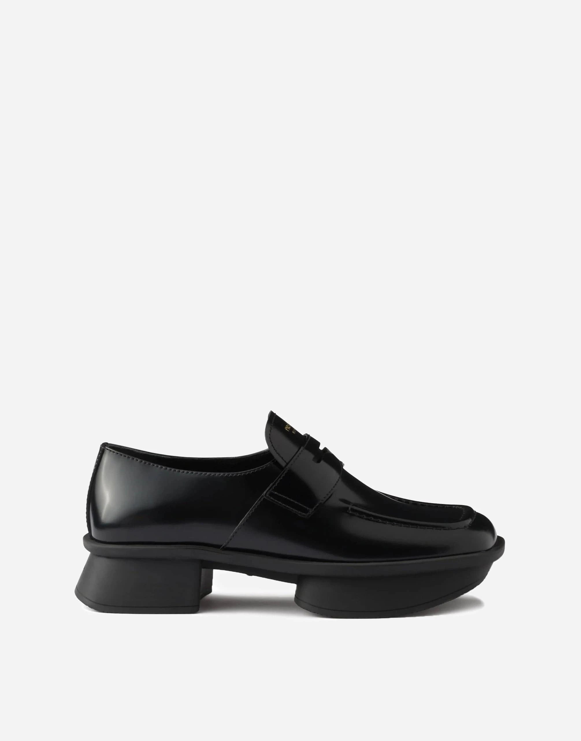Prada Equal Brushed Leather Loafers