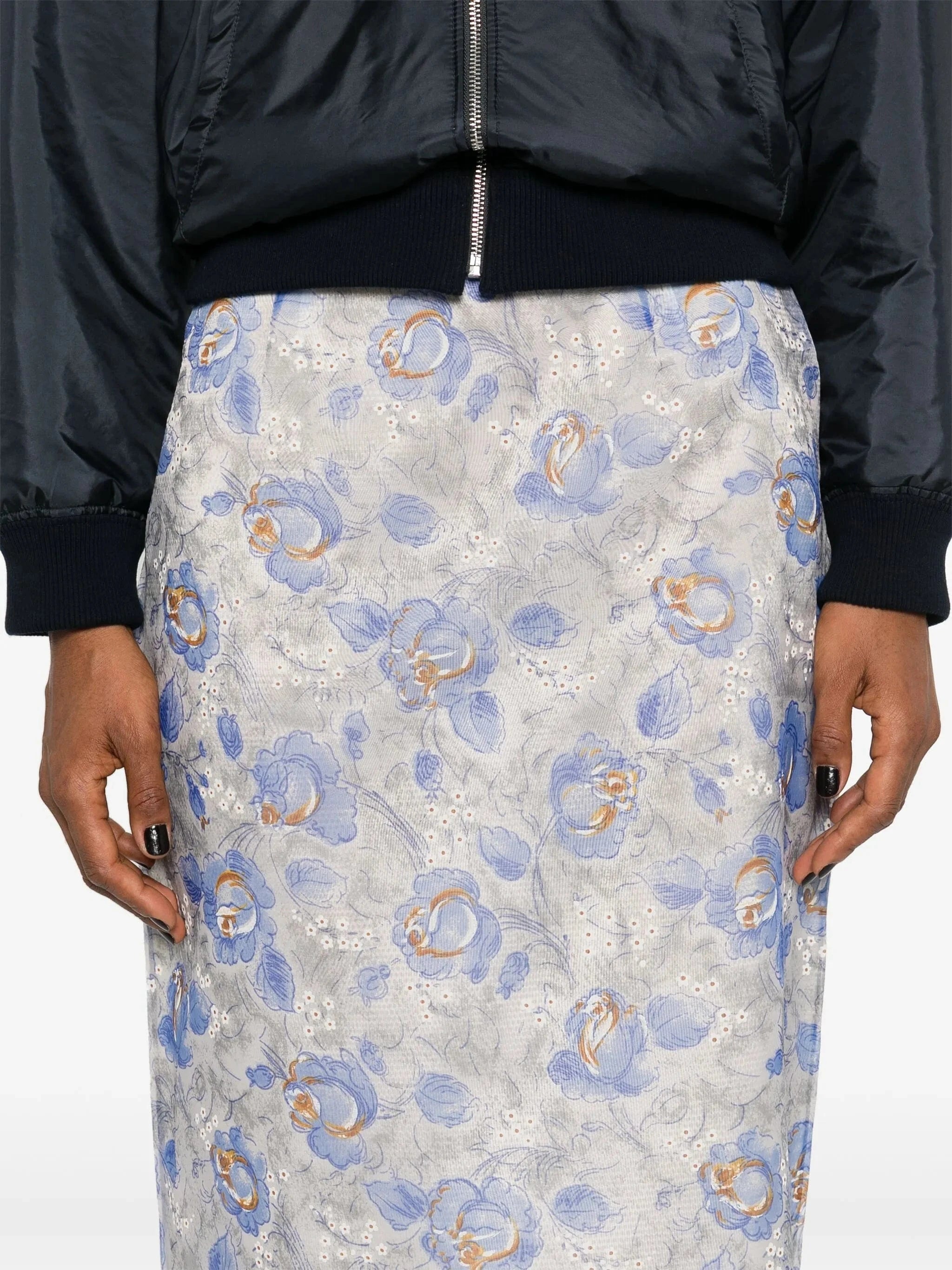 Prada Floral-Print Pencil Skirt