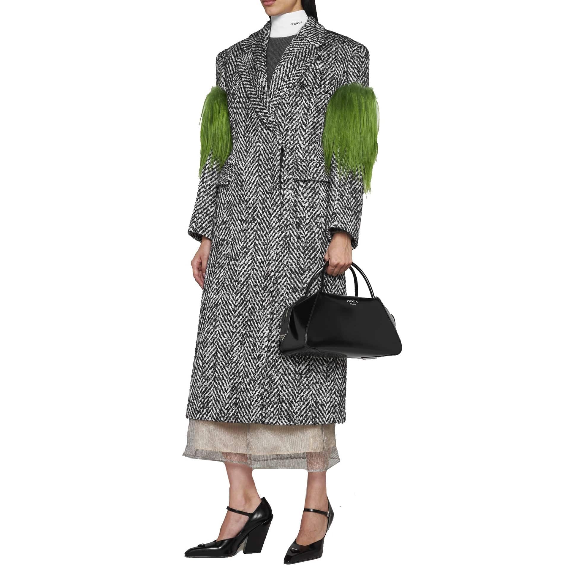 Prada Herringbone Wool Coat - alternate view
