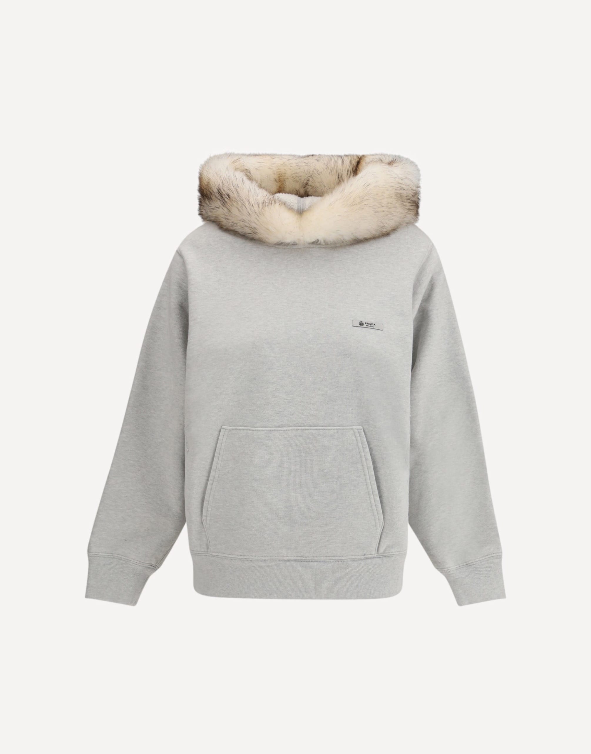 Prada Hooded Sweatshirt With Shearling Lining
