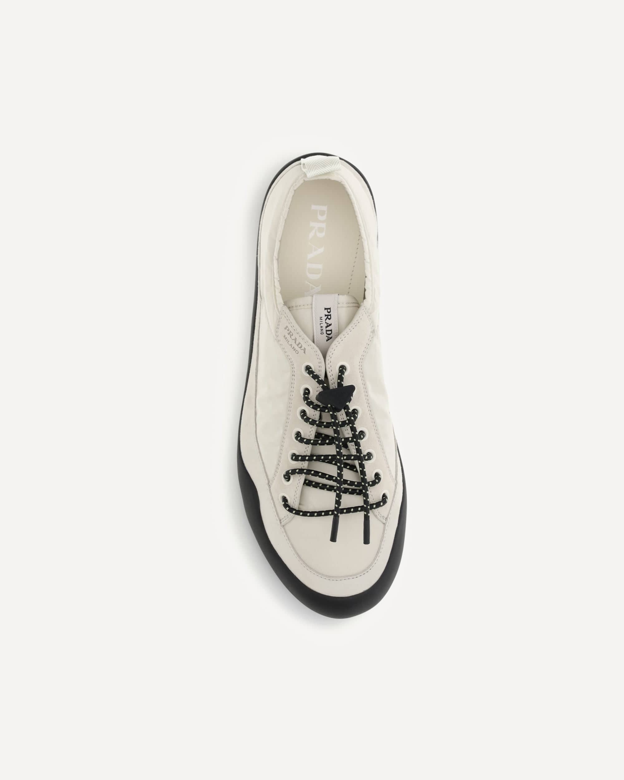 Prada Prada Leather And Fabric Sneakers