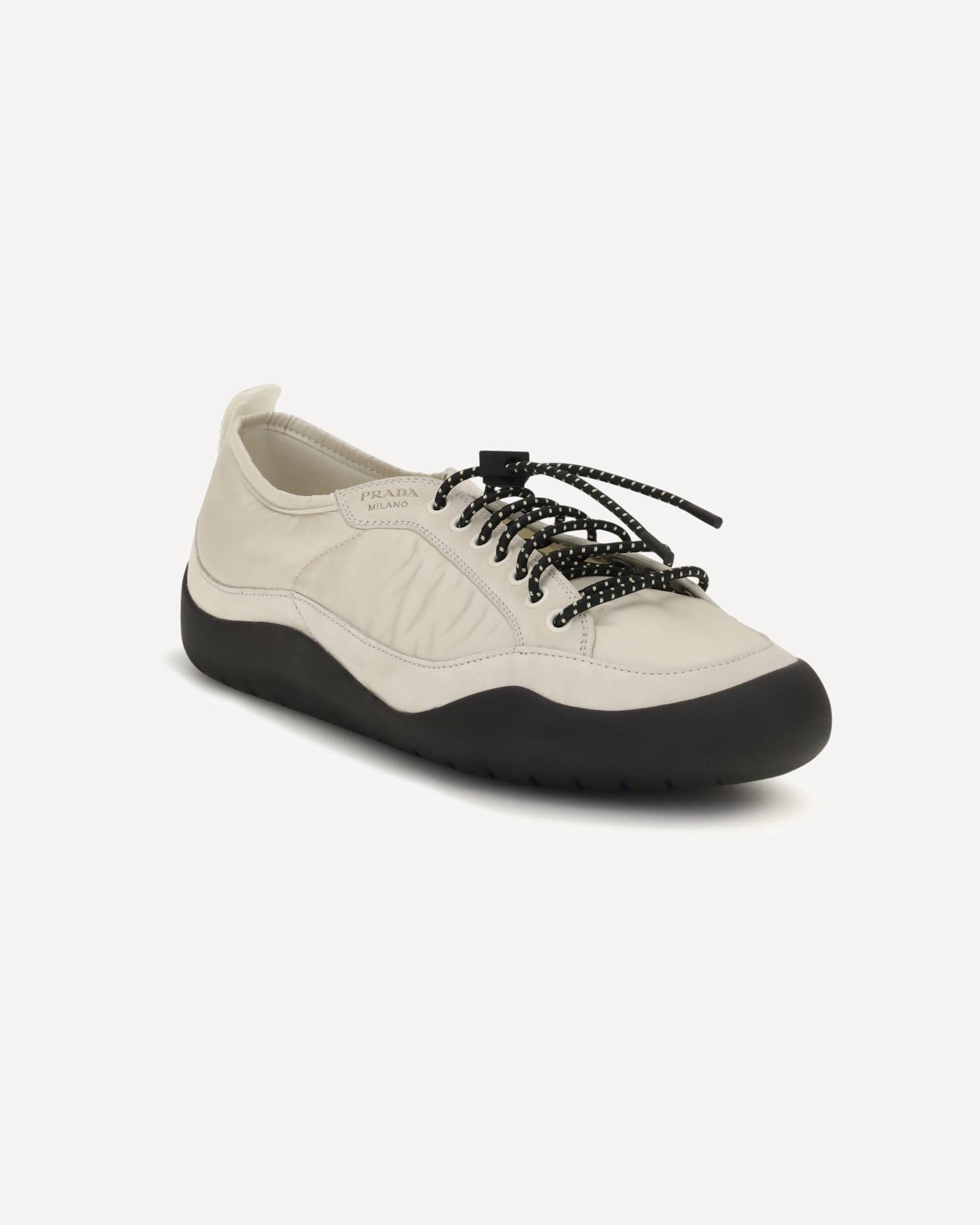 Prada Prada Leather And Fabric Sneakers