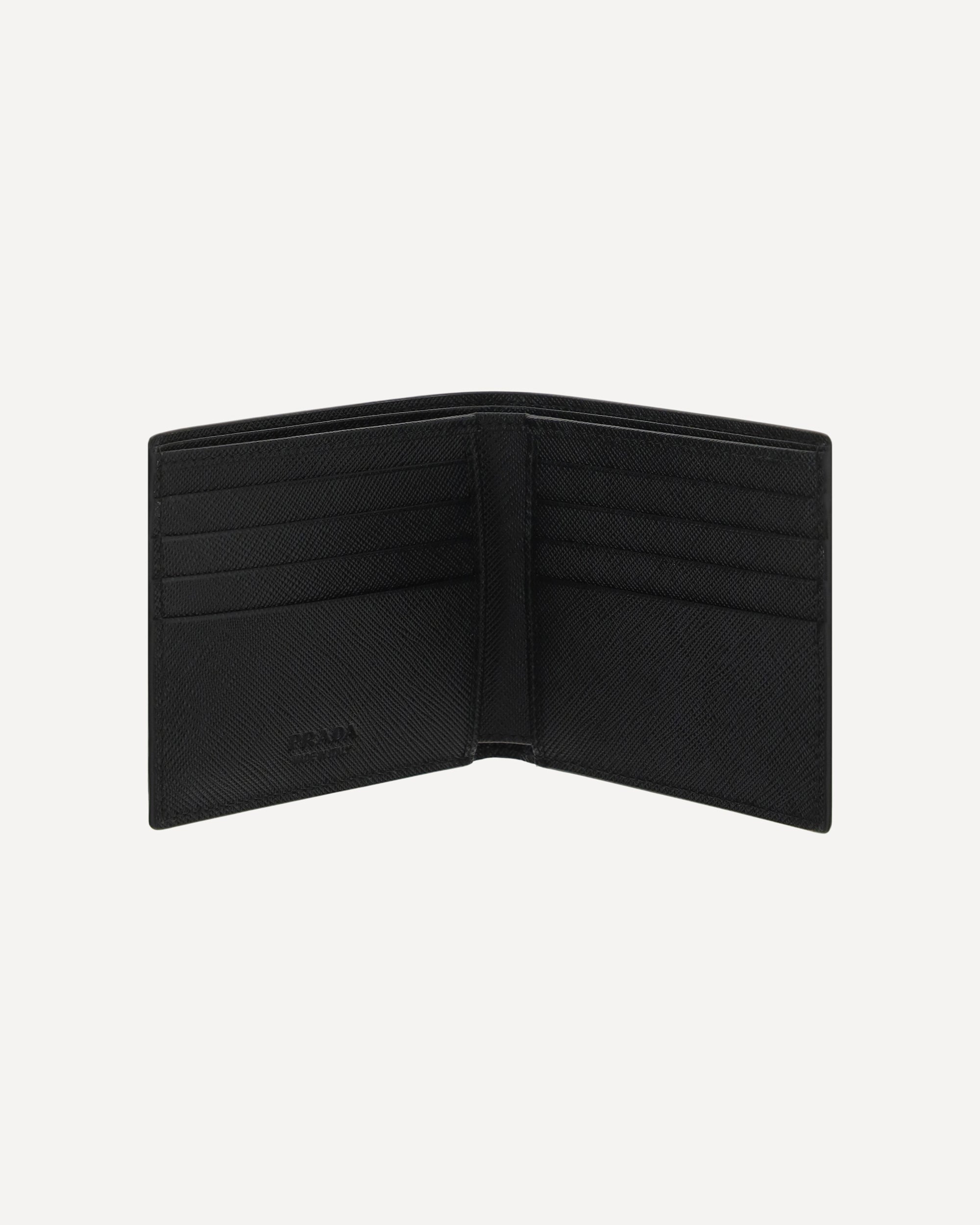 Prada Prada Leather Billfold Wallet With Logo Plaque