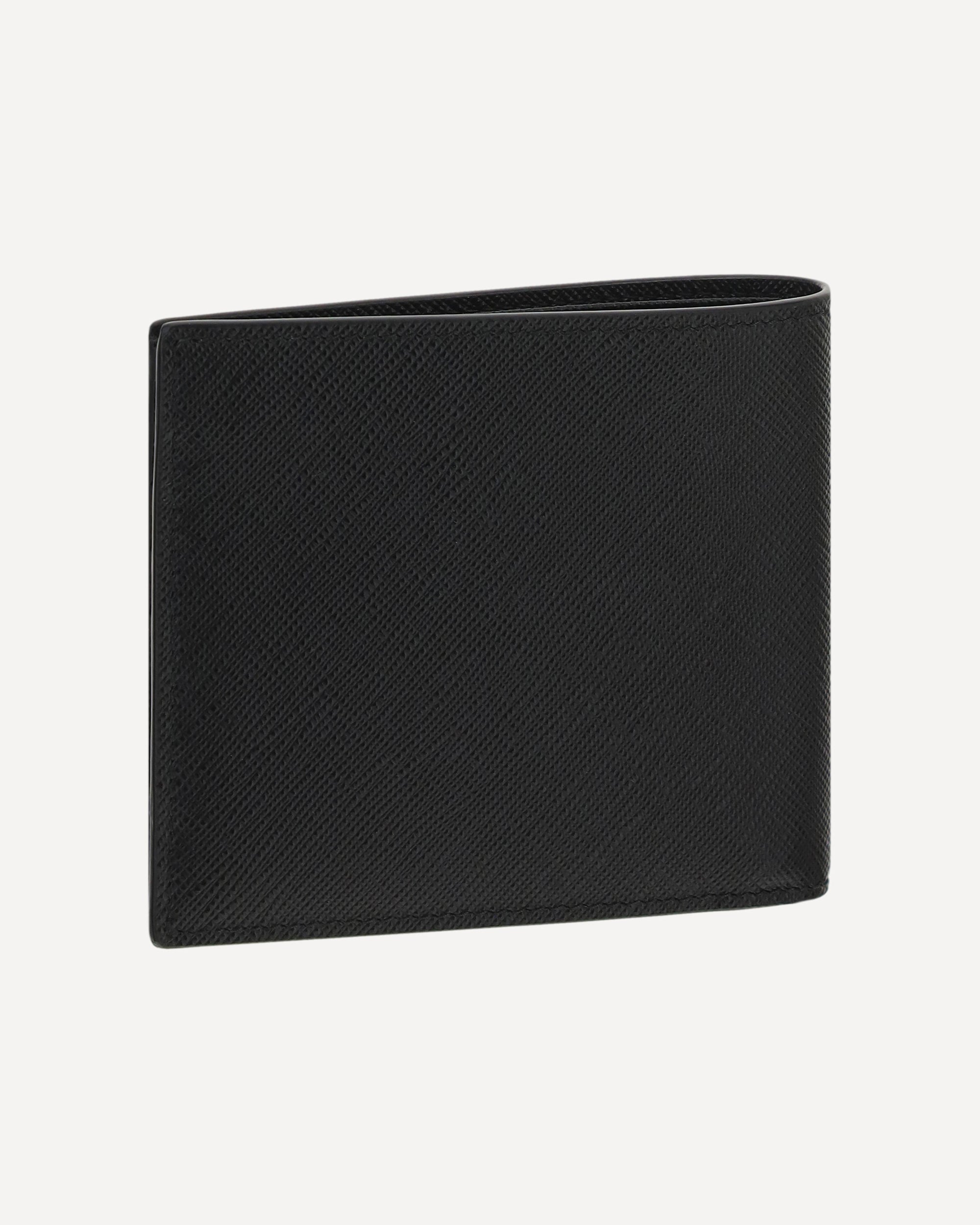 Prada Leather Billfold Wallet With Logo Plaque - alternate view