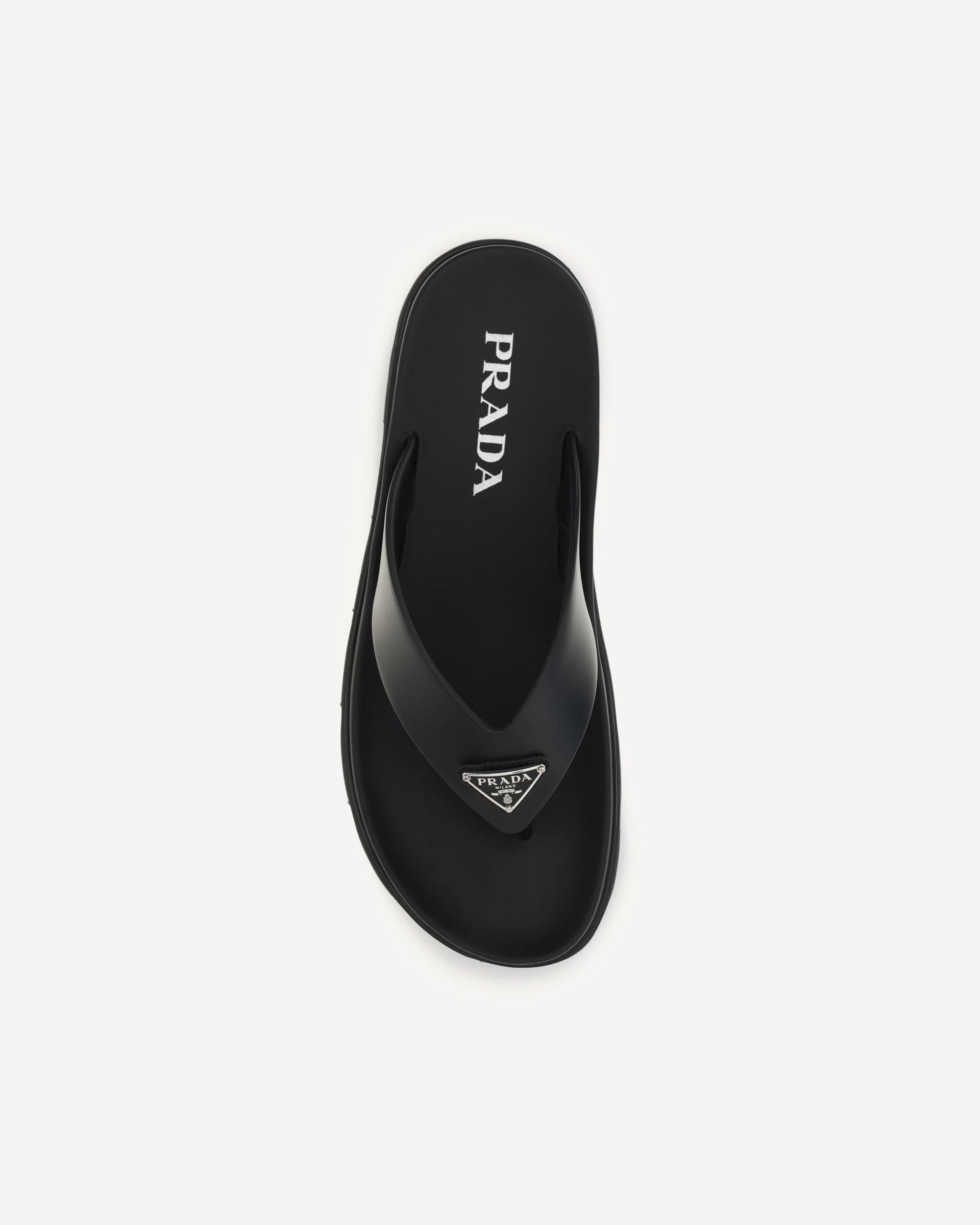 Prada Leather Flip-Flop Sandals