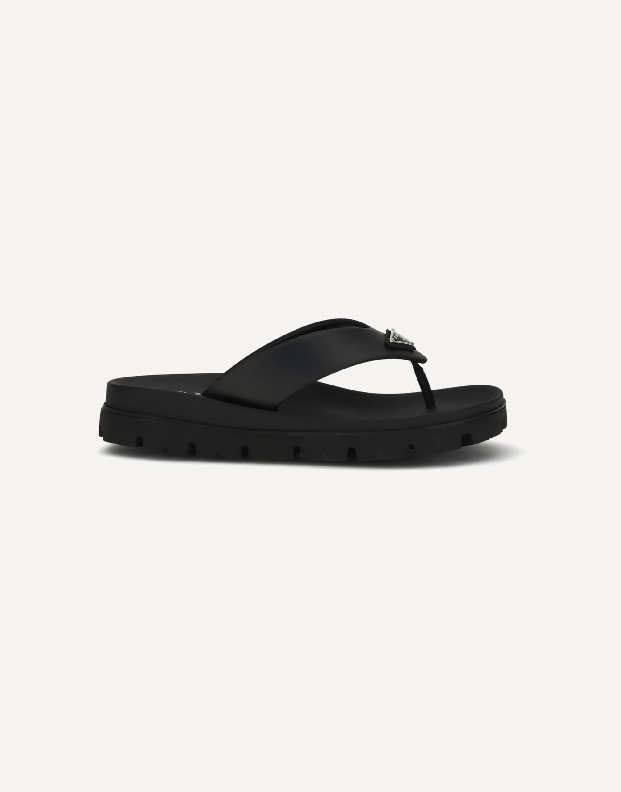 Prada Leather Flip-Flop Sandals