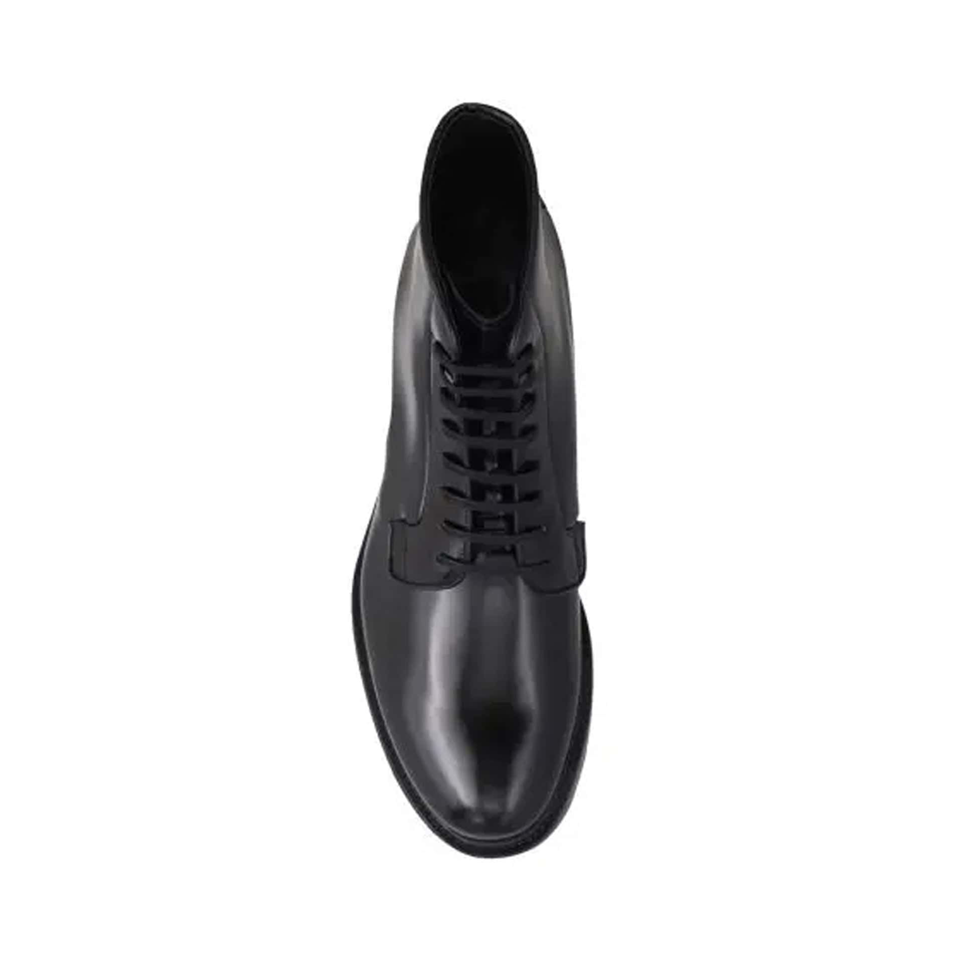 Prada Leather Lace-Up Ankle Boots